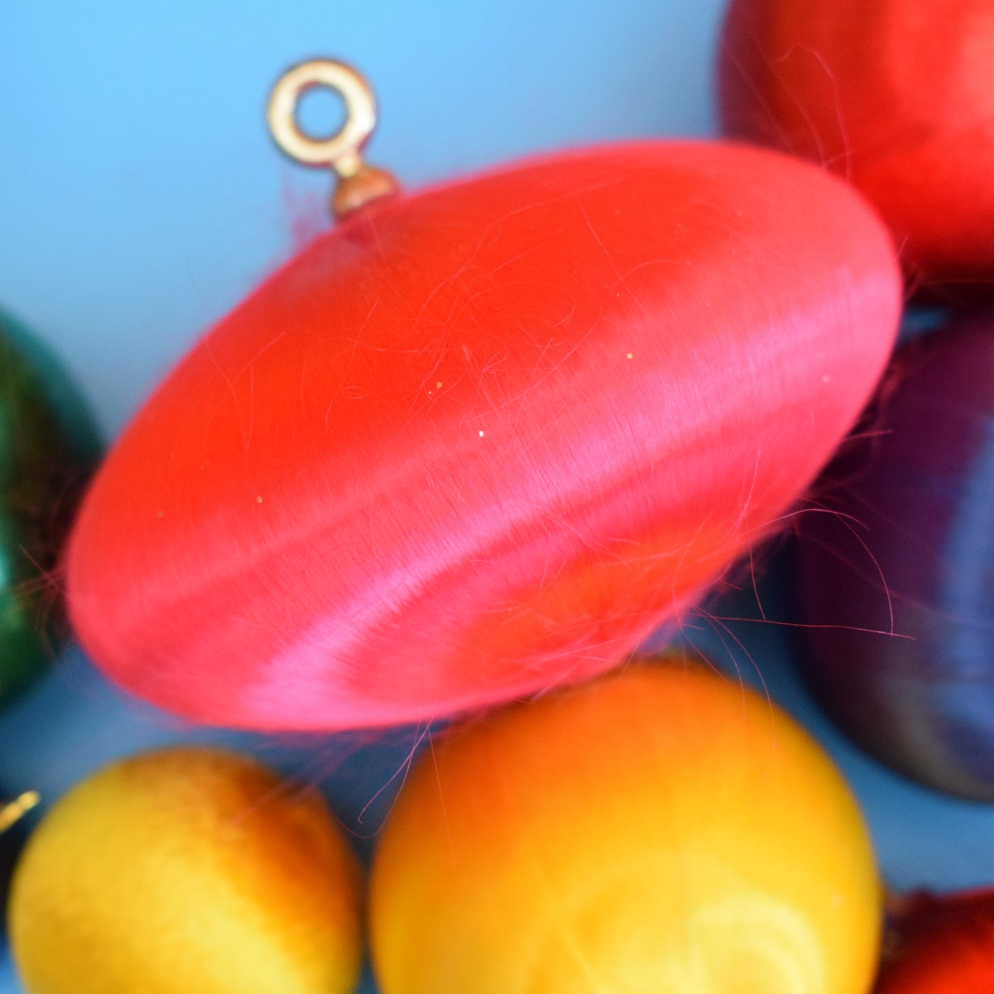 Vintage 1970s Satin Christmas Baubles . by Pineapple Retro