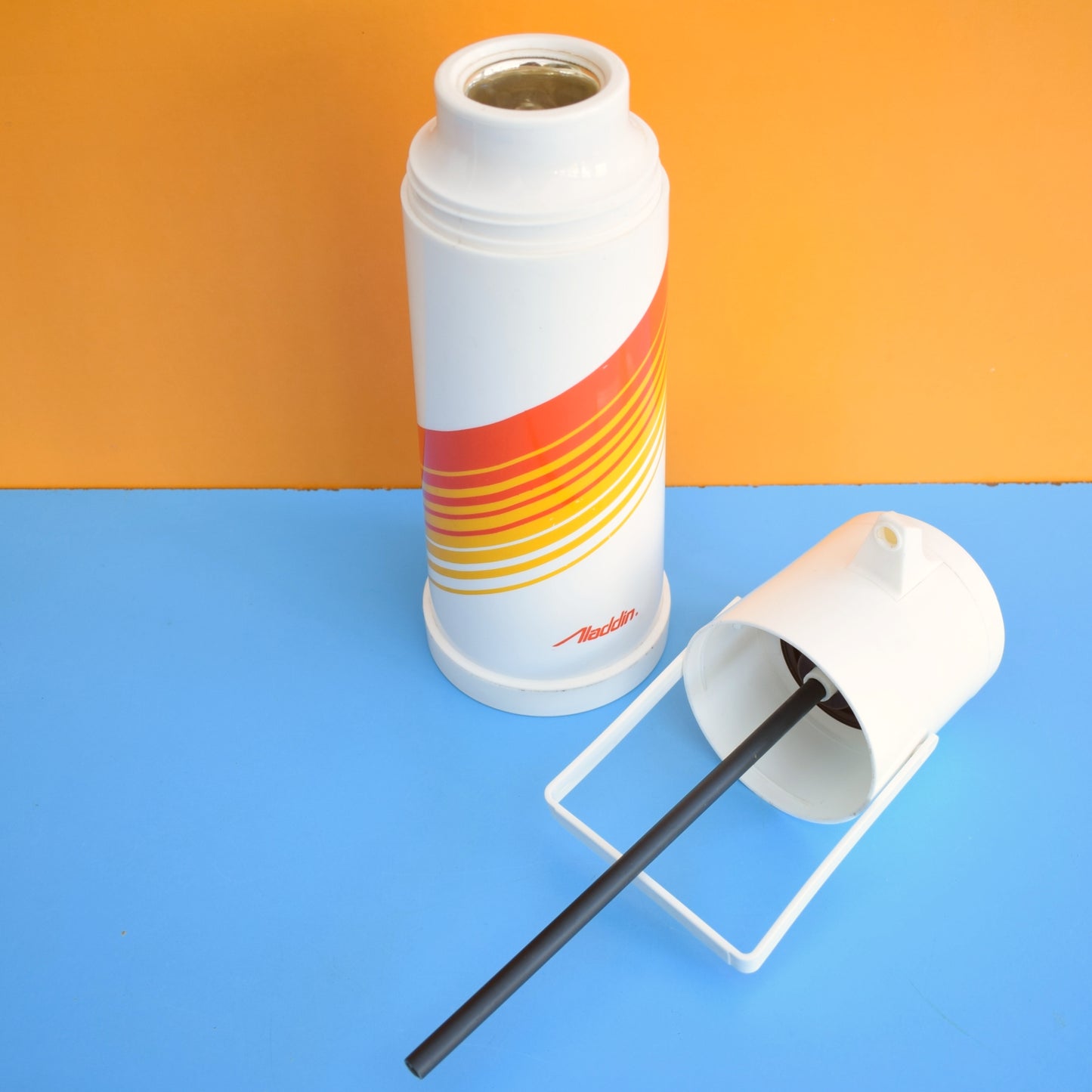 Vintage 1980s Air Pump Flasks - Orange / Red