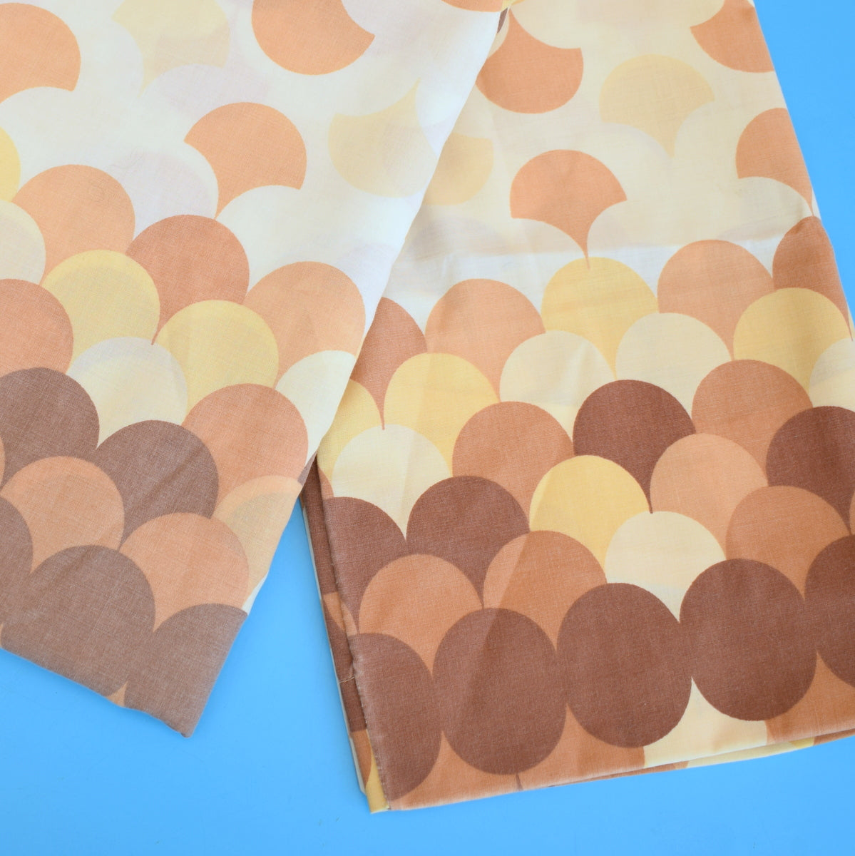 Vintage 1960s Single Duvet Cover / Pillowcase- Geometric - Brown by Vintage
