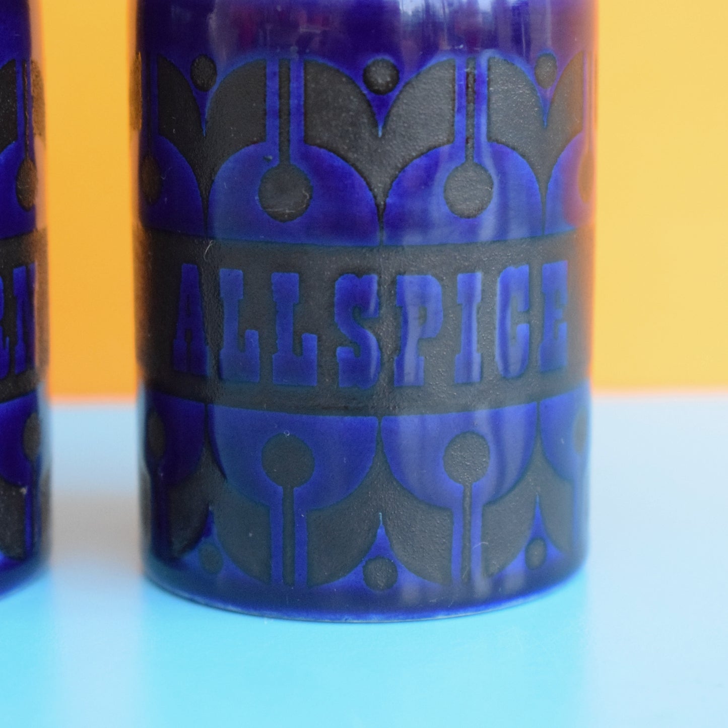 Vintage 1960s Spice Jars - Hornsea Heirloom - Blue