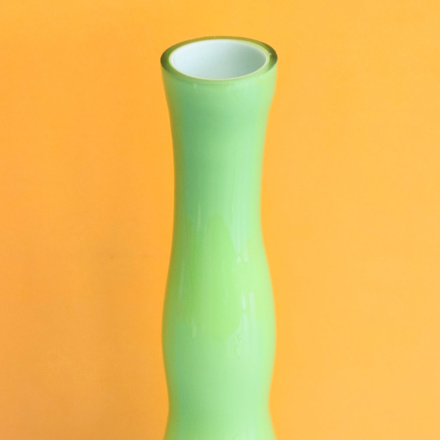 Vintage 1960s Cased Glass Vase - Green by Pineapple Retro