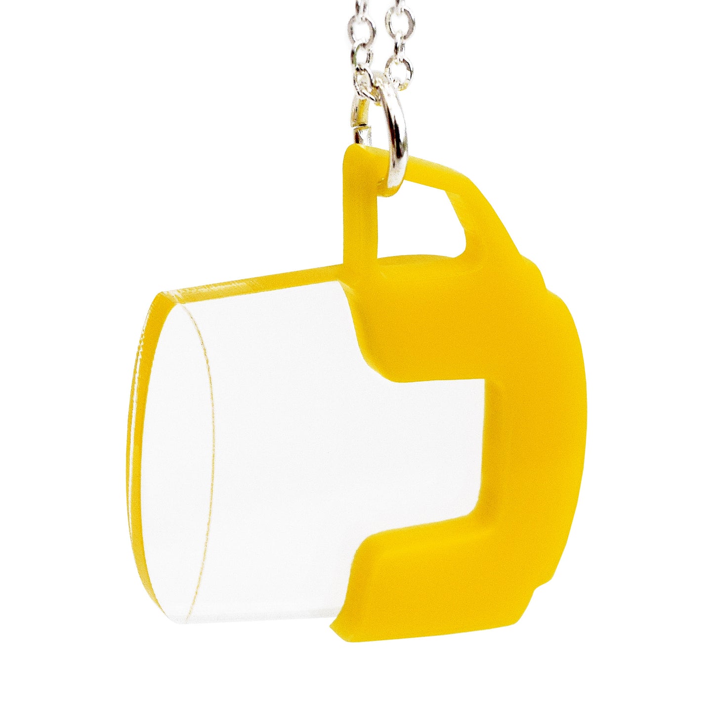 Retro Acrylic Necklace - Pyrex Drink-up Style Design, Yellow