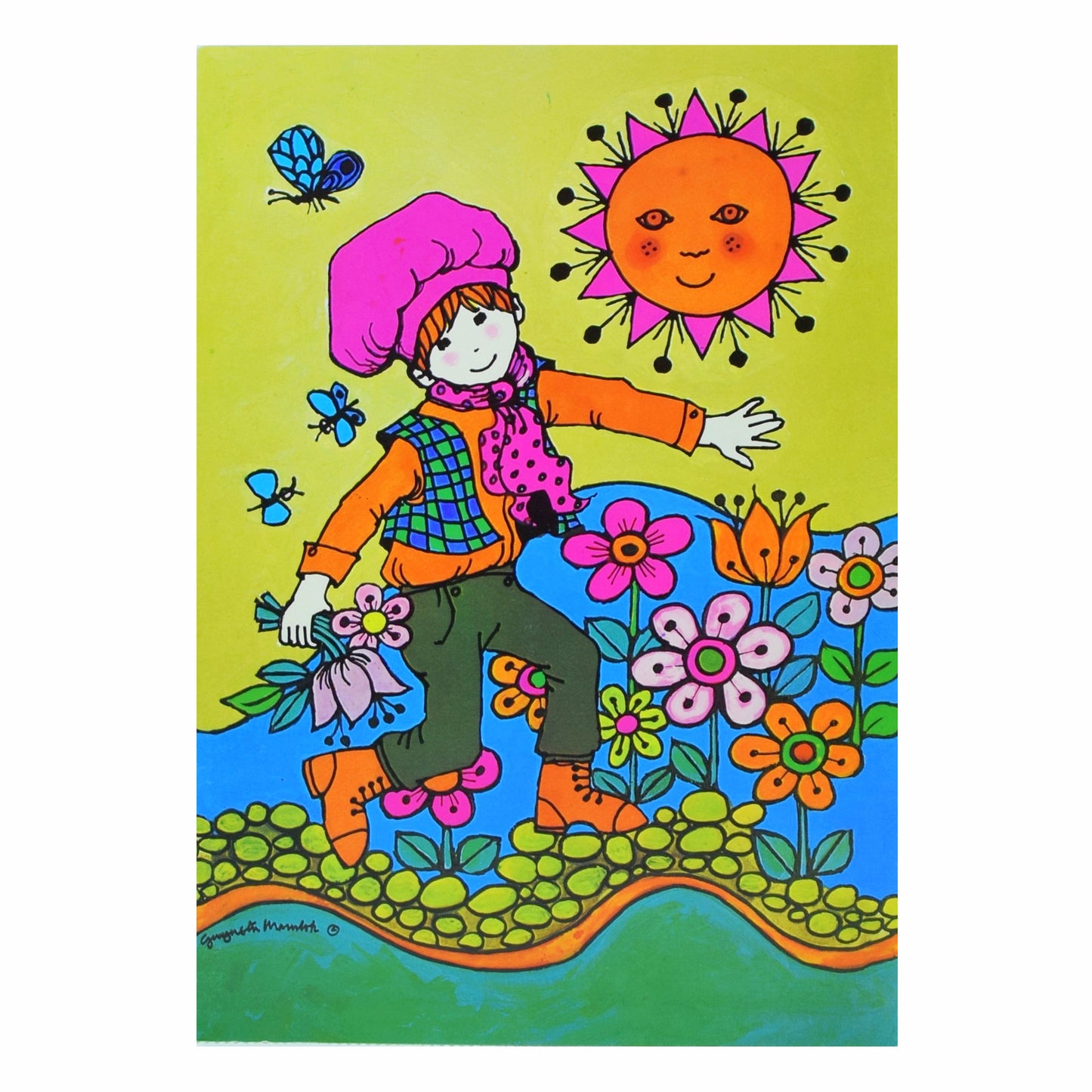 Vintage 1970s Greeting Card - by Gwyneth Mamlok - Jack, Green