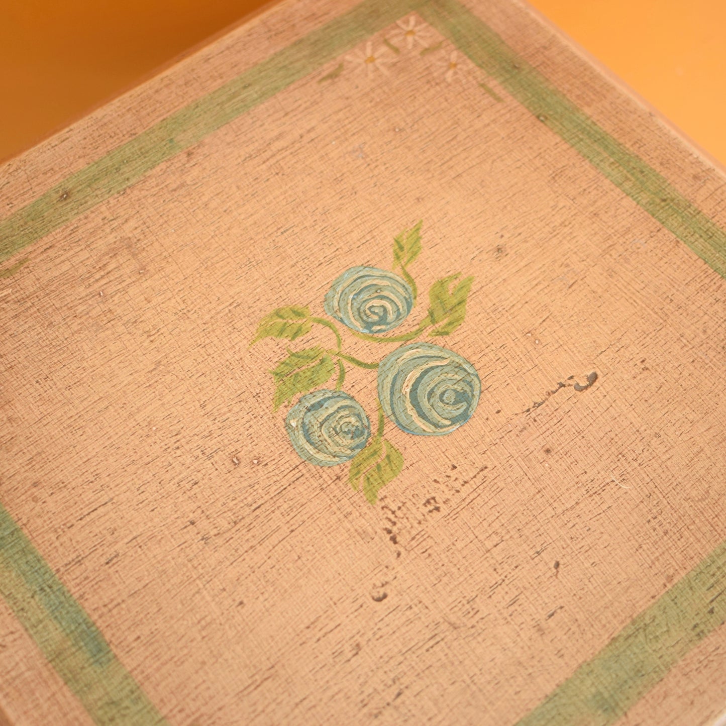 Vintage Hand Painted Low Stool / Plant Stand