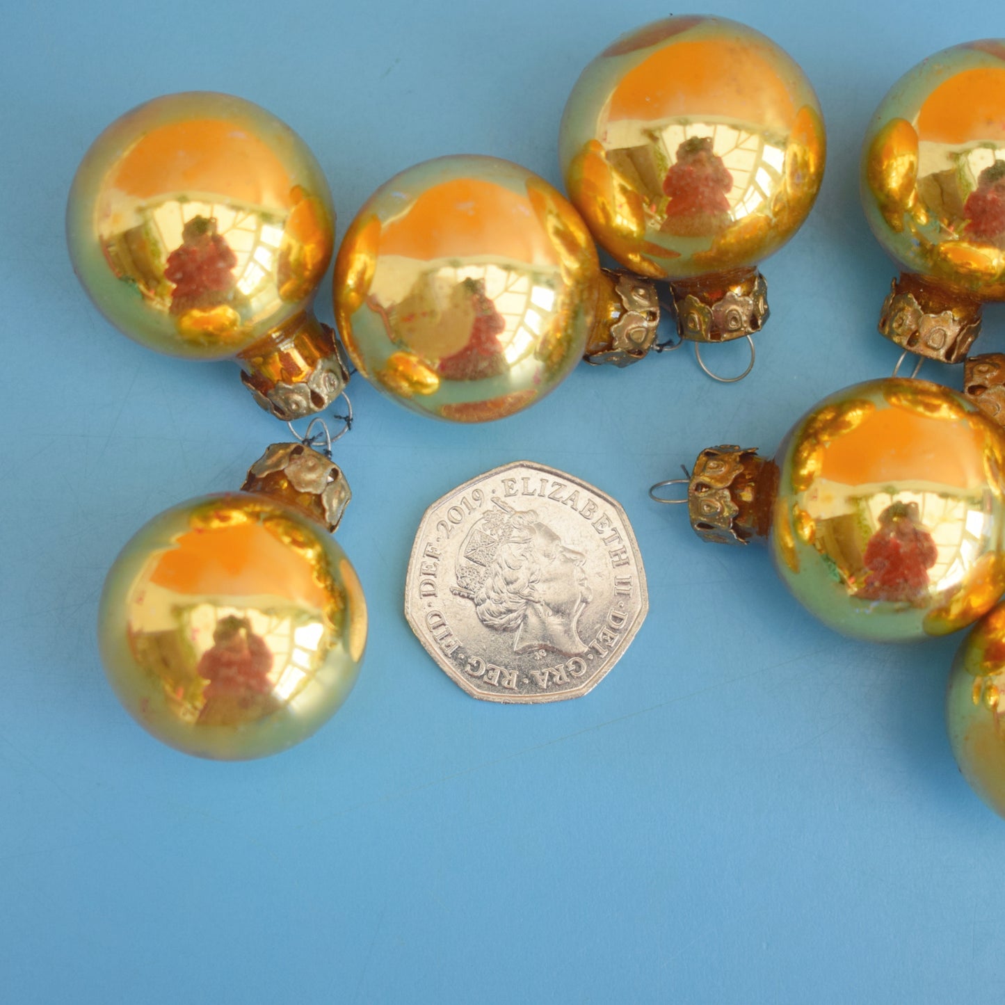 Vintage 1970s Glass Christmas Baubles - Small 8