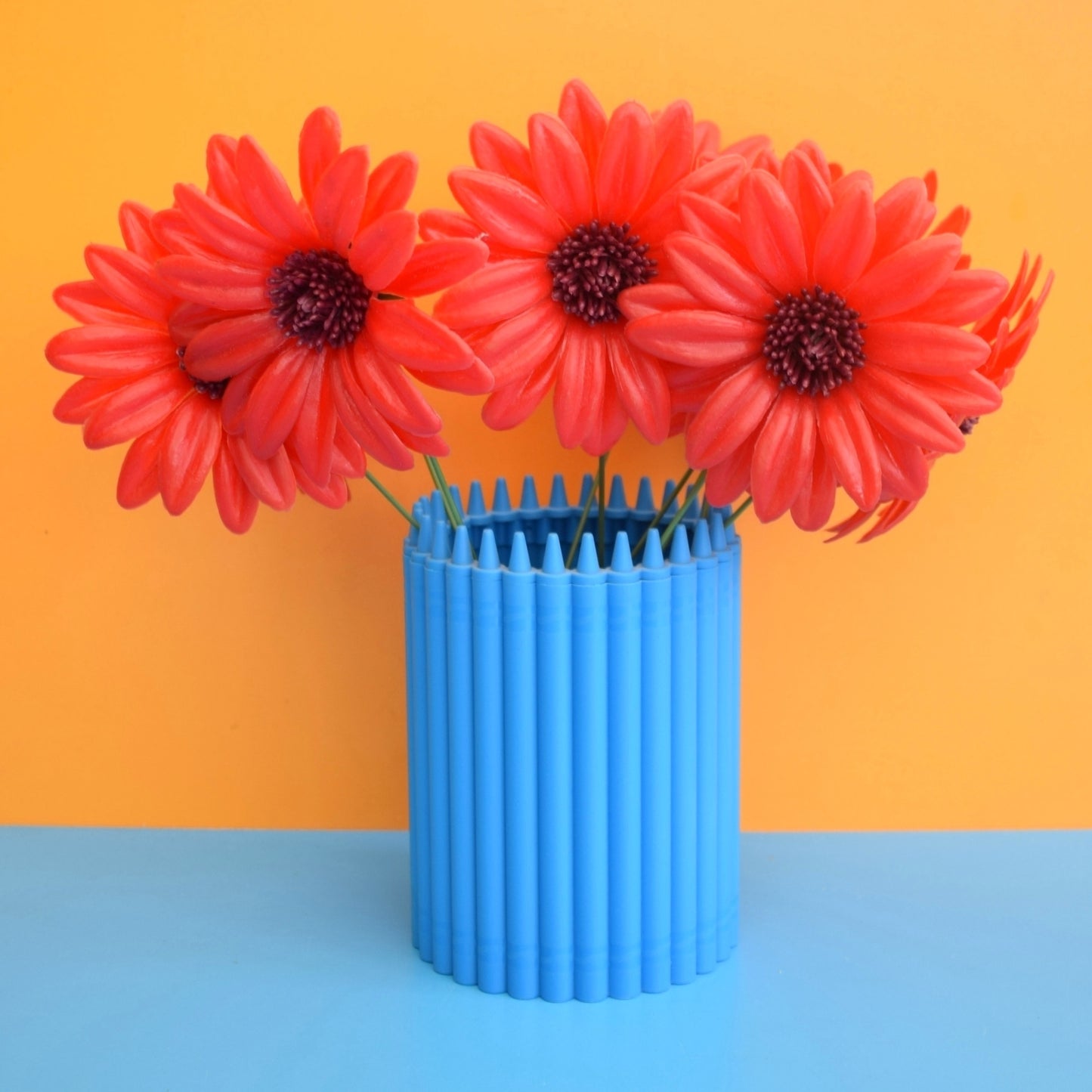 Vintage 1970s Plastic Dahlia Flower Bunch - Spring - Red x10