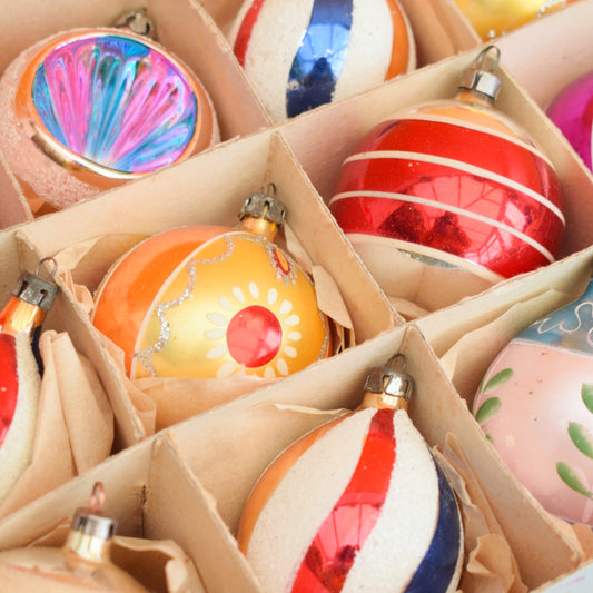 Vintage 1960s Glass Special Christmas Baubles - Polish ..