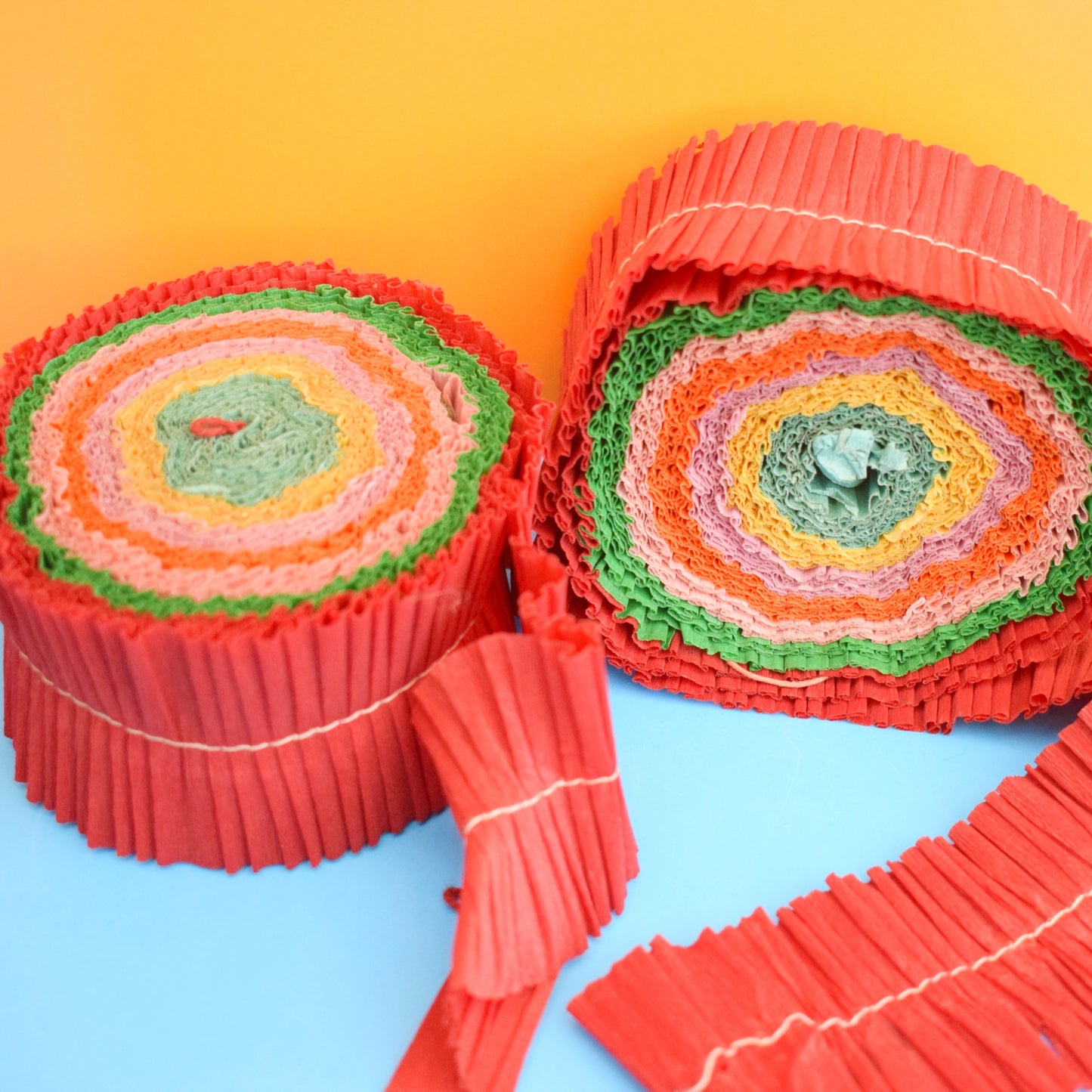 Vintage 1950s Pretty Crepe Paper Streamers x2