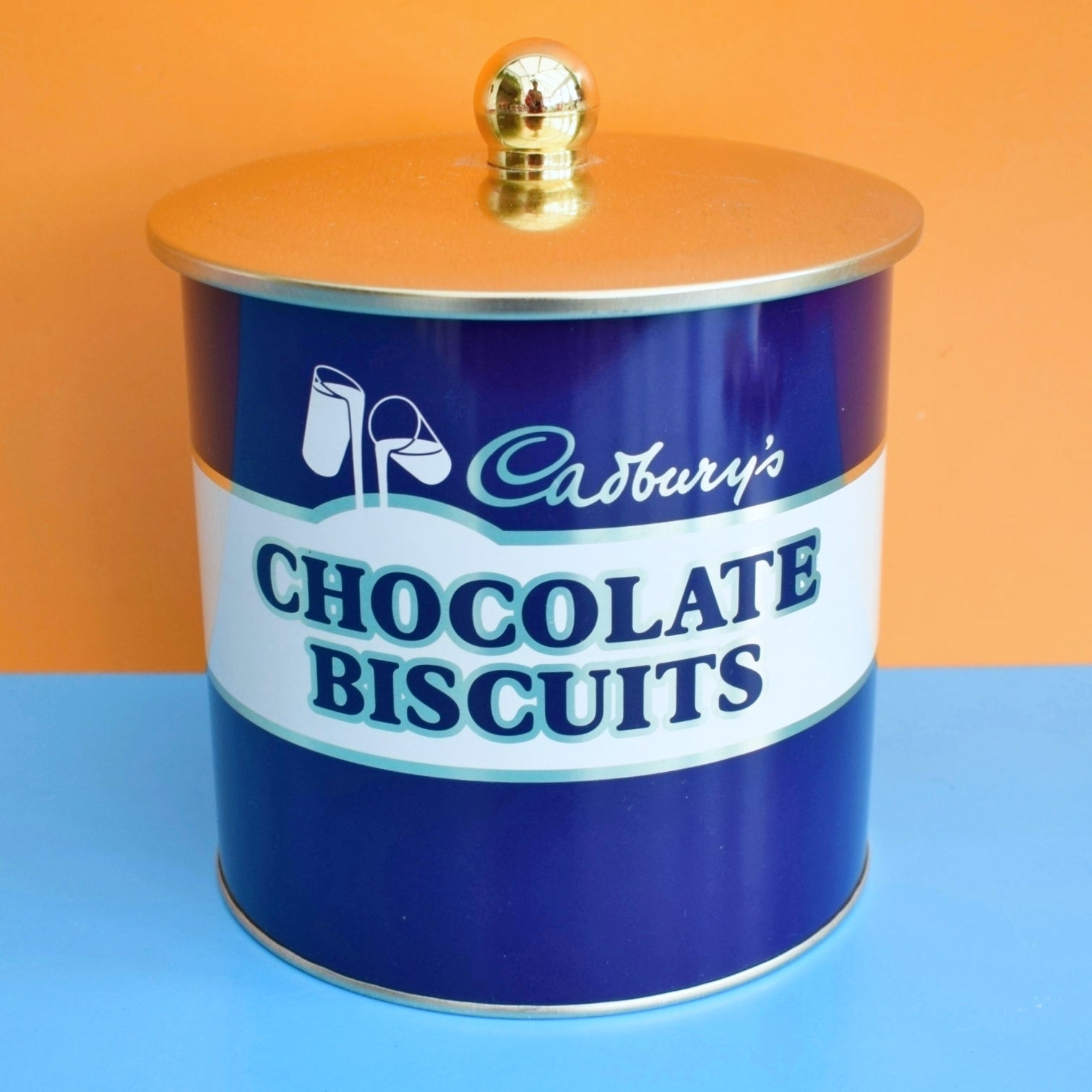 Vintage 1970s Metal Biscuit Tin - Cadbury's Chocolate Biscuits by Pineapple Retro