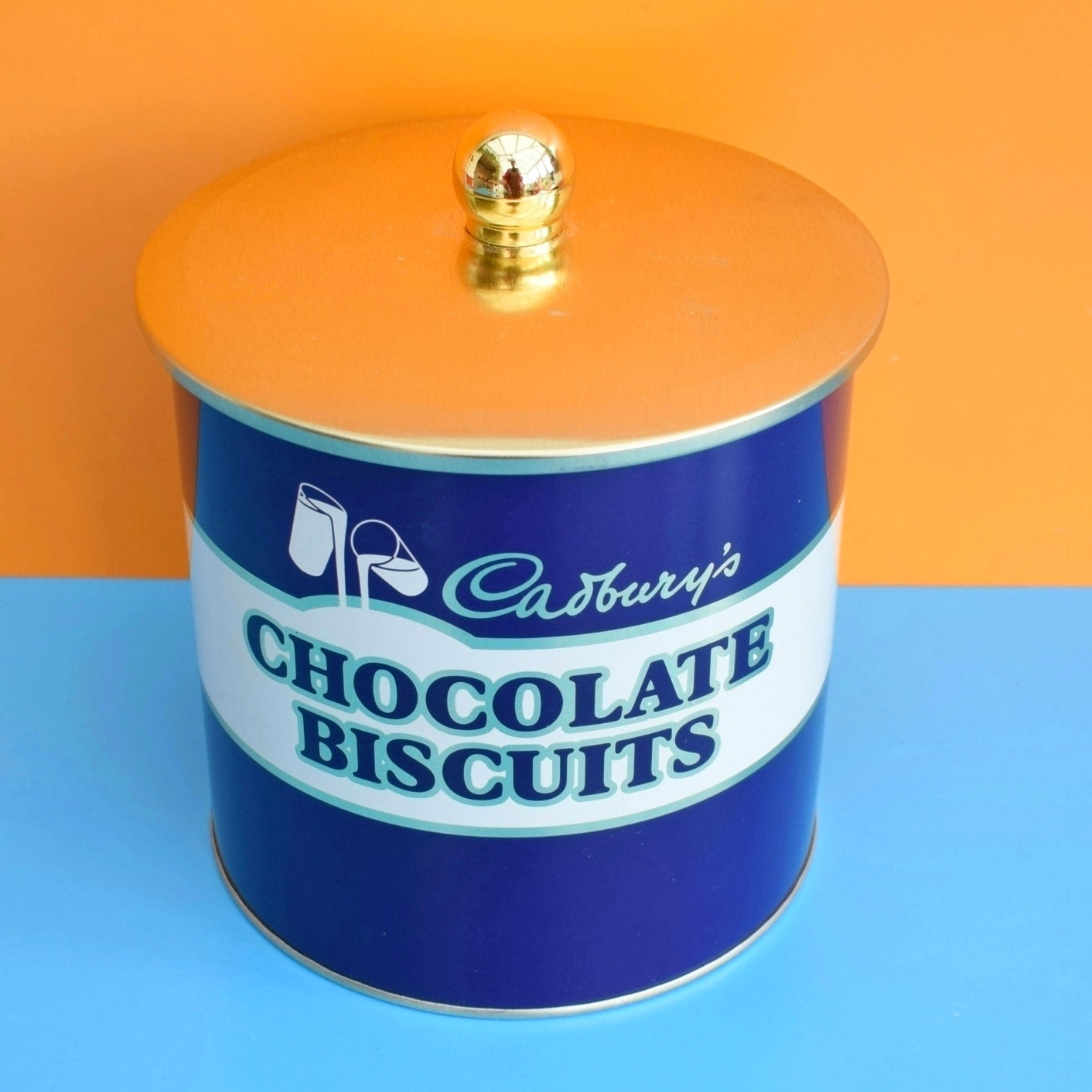 Vintage 1970s Metal Biscuit Tin - Cadbury's Chocolate Biscuits by Pineapple Retro