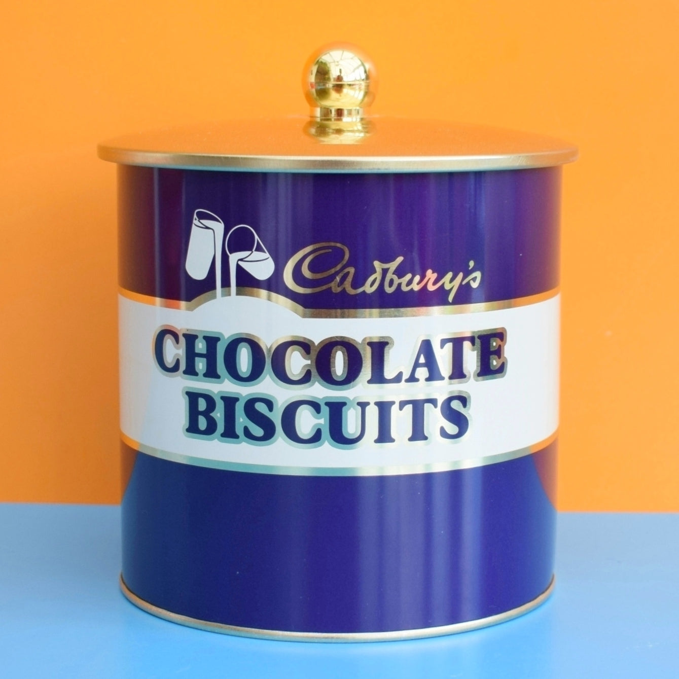 Vintage 1970s Metal Biscuit Tin - Cadbury's Chocolate Biscuits by Pineapple Retro