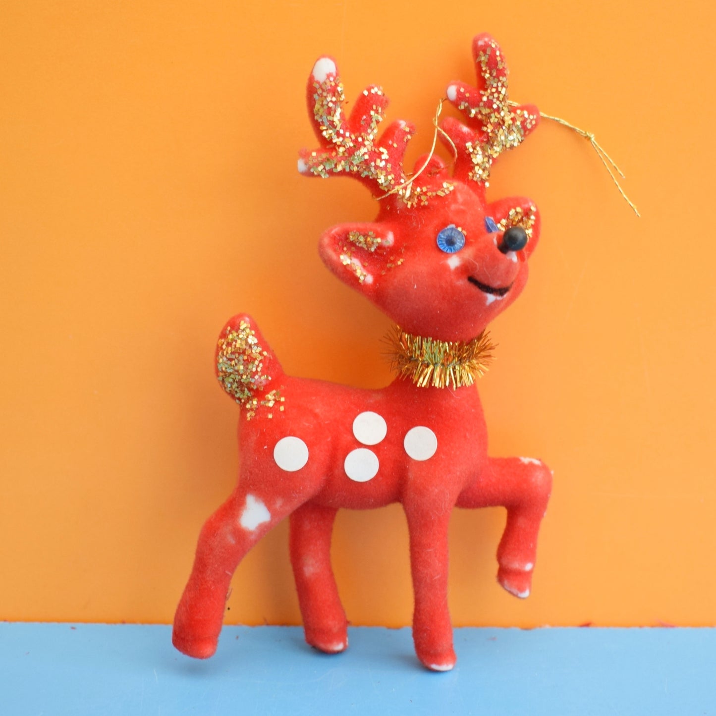 Vintage 1960s Bambi Flocked Kitsch - Little Red