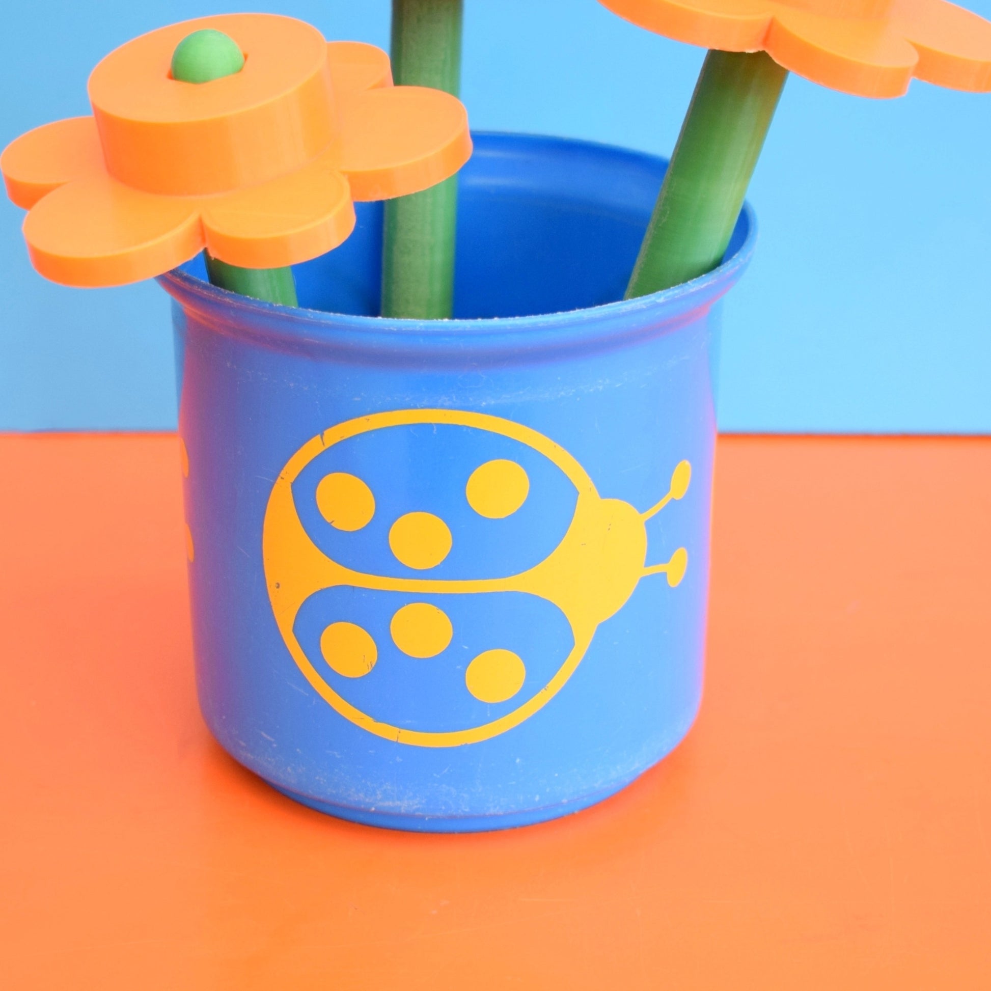 Vintage 1960s Plastic Plant Pot/ Stacking Cup - Ladybird by Pineapple Retro