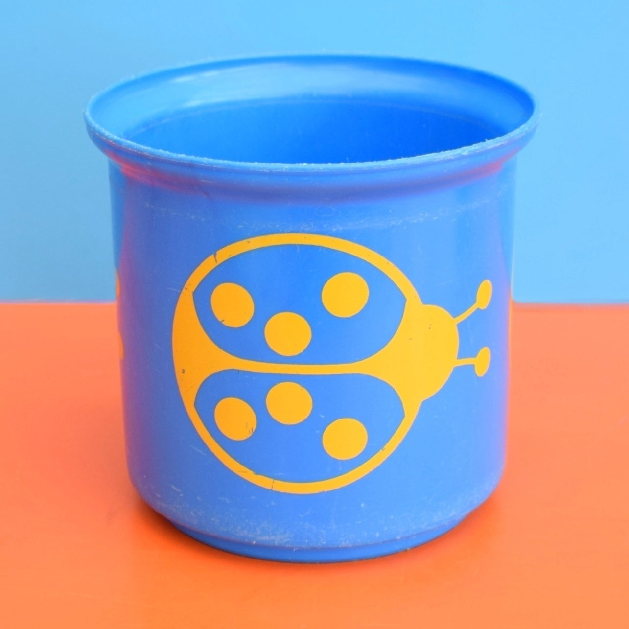 Vintage 1960s Plastic Plant Pot/ Stacking Cup - Ladybird by Pineapple Retro