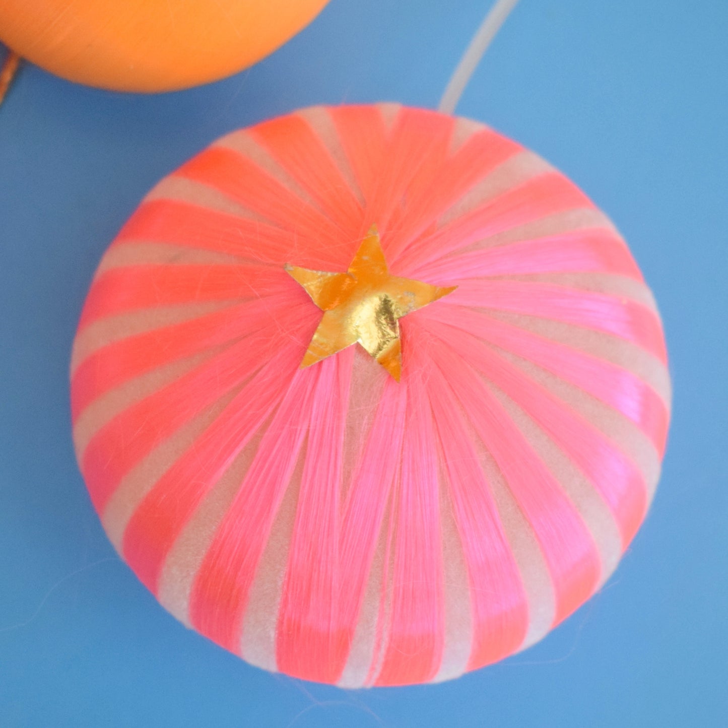 Vintage 1970s Satin Christmas Baubles - Flourecent