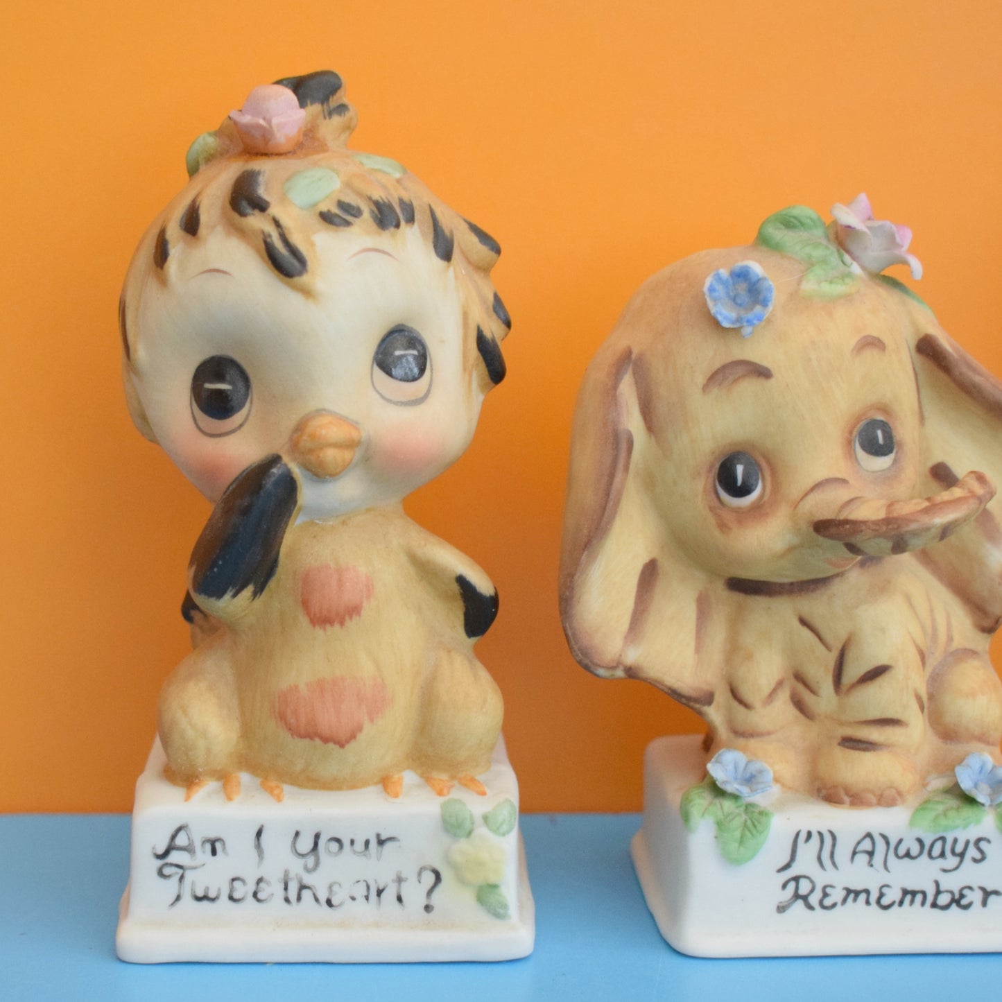 Vintage 1970s Animal Ornaments - Kitsch