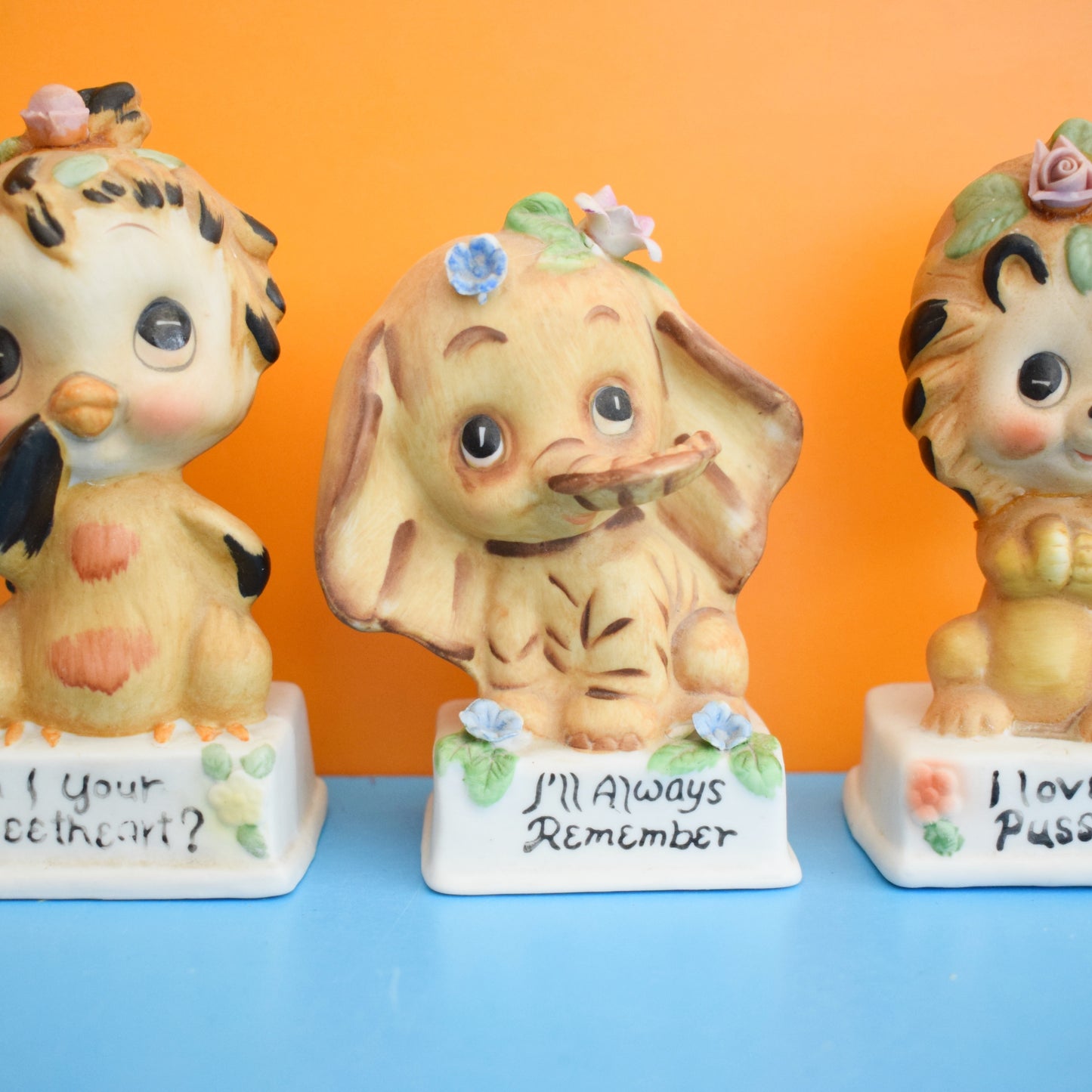 Vintage 1970s Animal Ornaments - Kitsch