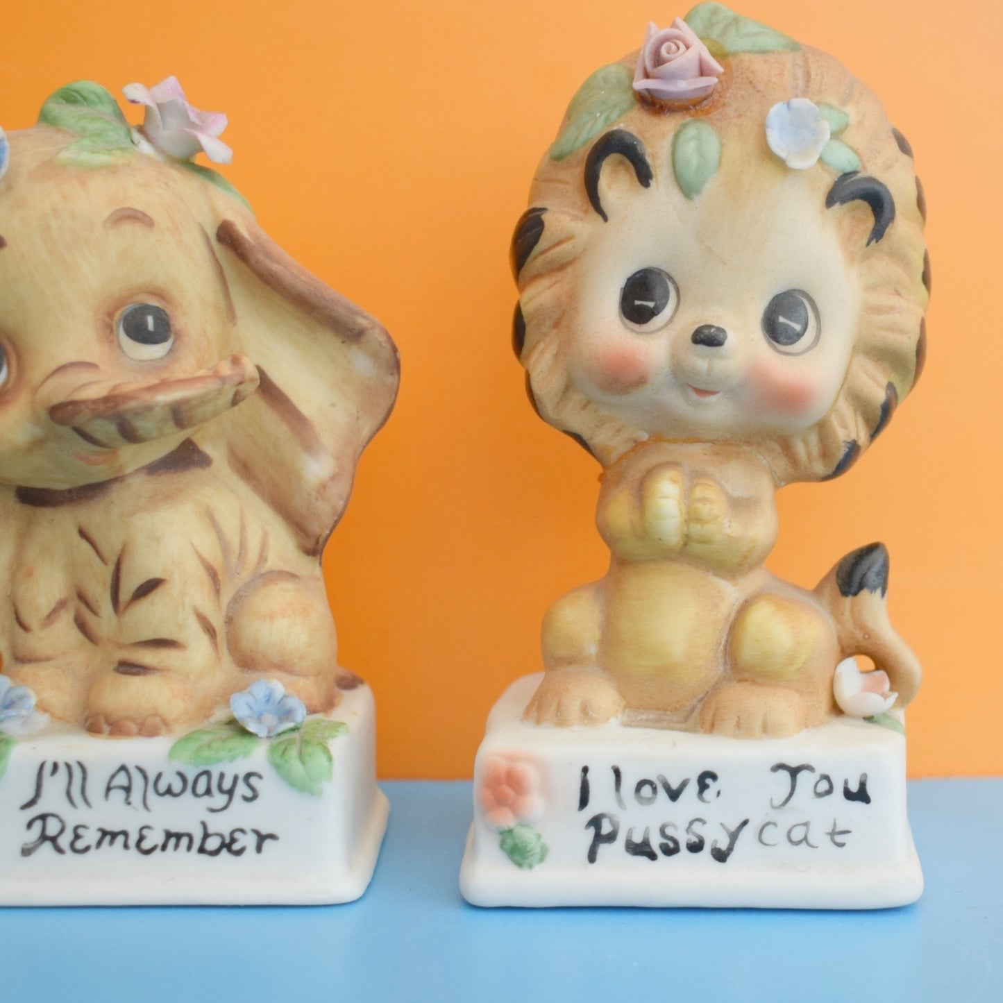 Vintage 1970s Animal Ornaments - Kitsch