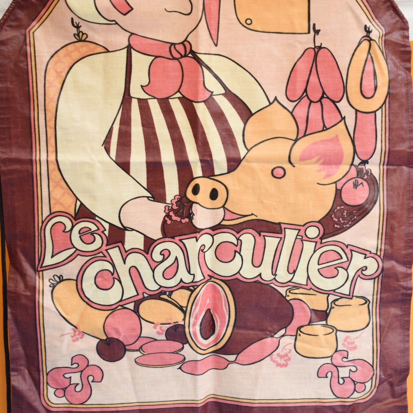 Vintage 1980s Full Apron - PVC - Le Charculier - Butchers by Pineapple Retro