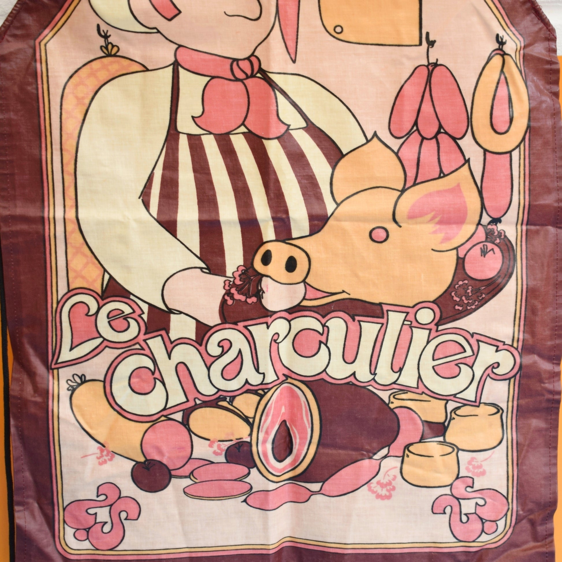 Vintage 1980s Full Apron - PVC - Le Charculier - Butchers by Pineapple Retro