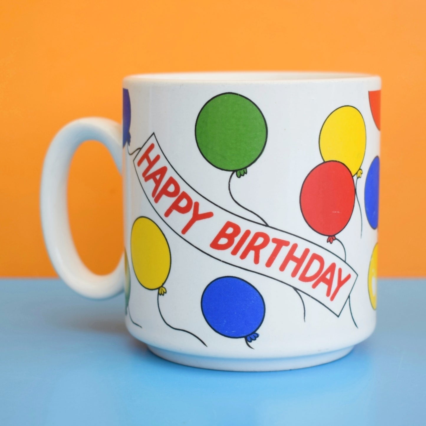 Vintage 1980s Mugs- Happy Birthday / Fathers Day - Rainbow by Vintage