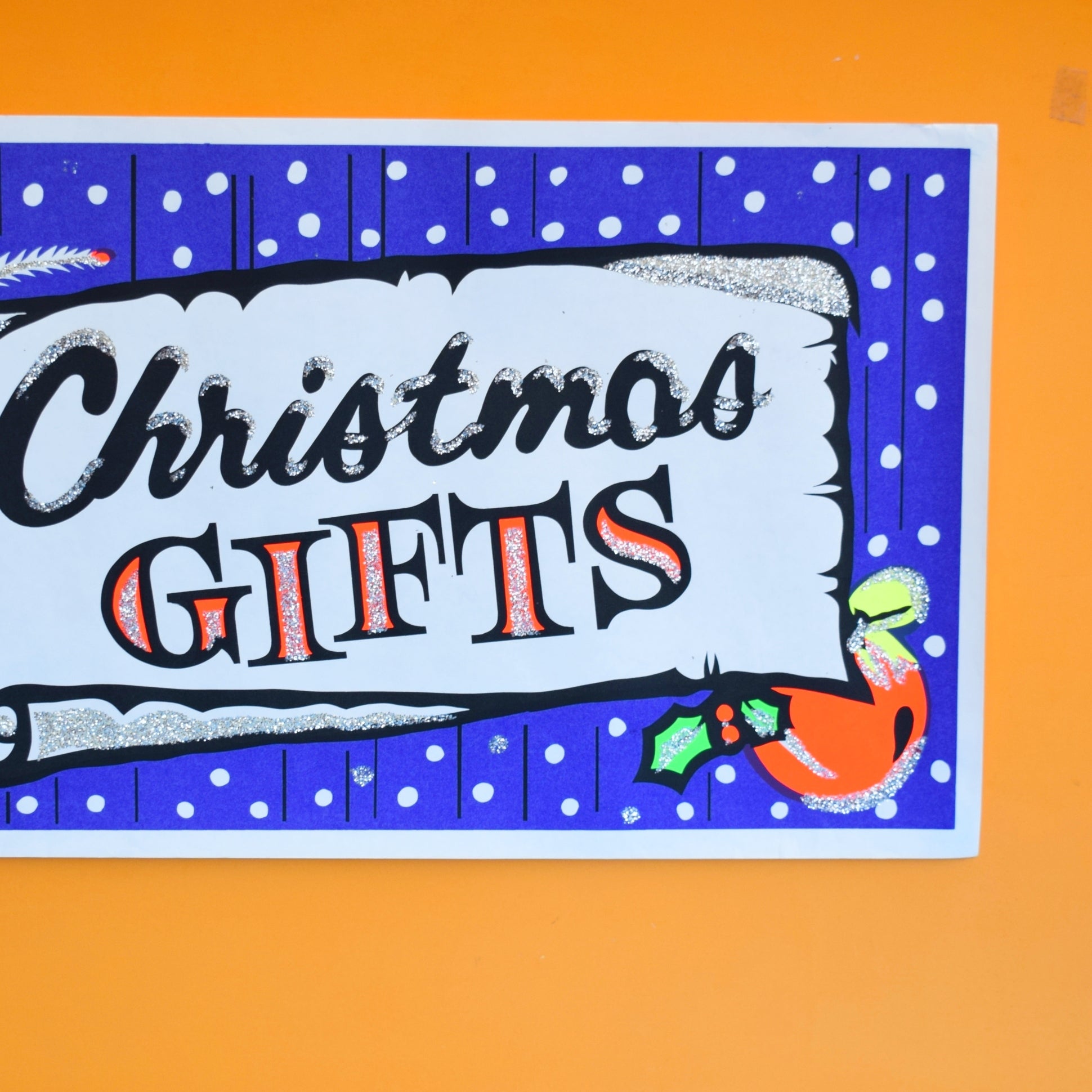 Vintage Christmas Screen Printed Posters - Glitter And Colour! by Vintage