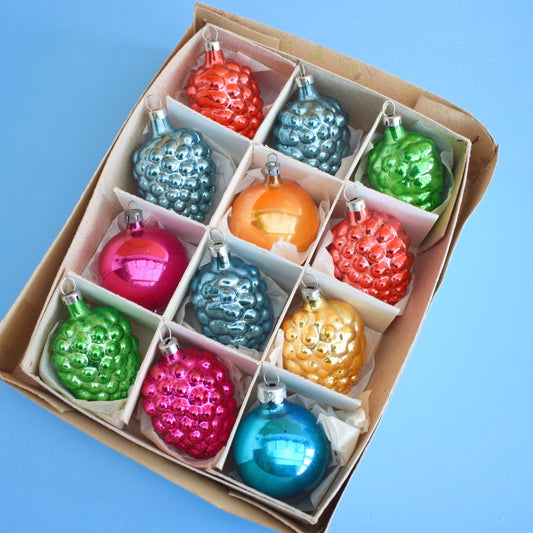 Vintage 1950s Fine Glass Baubles/ Decorations - Czech