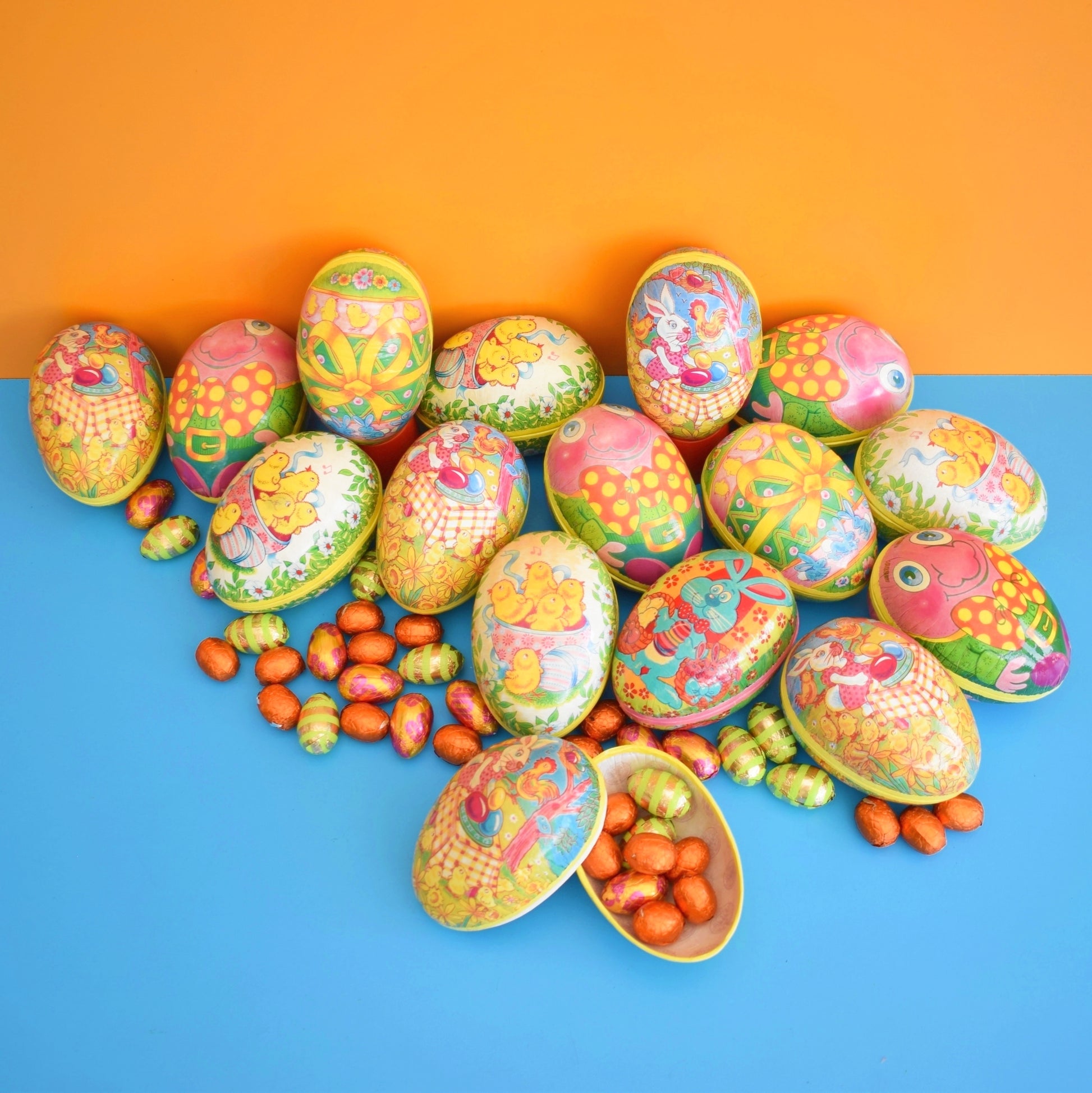 Vintage 1980s Cardboard Eggs - Fill With Chocolate Eggs - Easter by Vintage