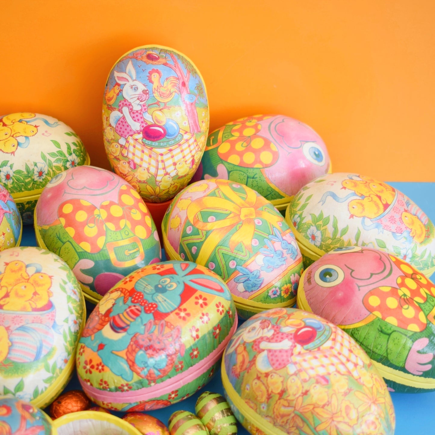 Vintage 1980s Cardboard Eggs - Fill With Chocolate Eggs - Easter by Vintage