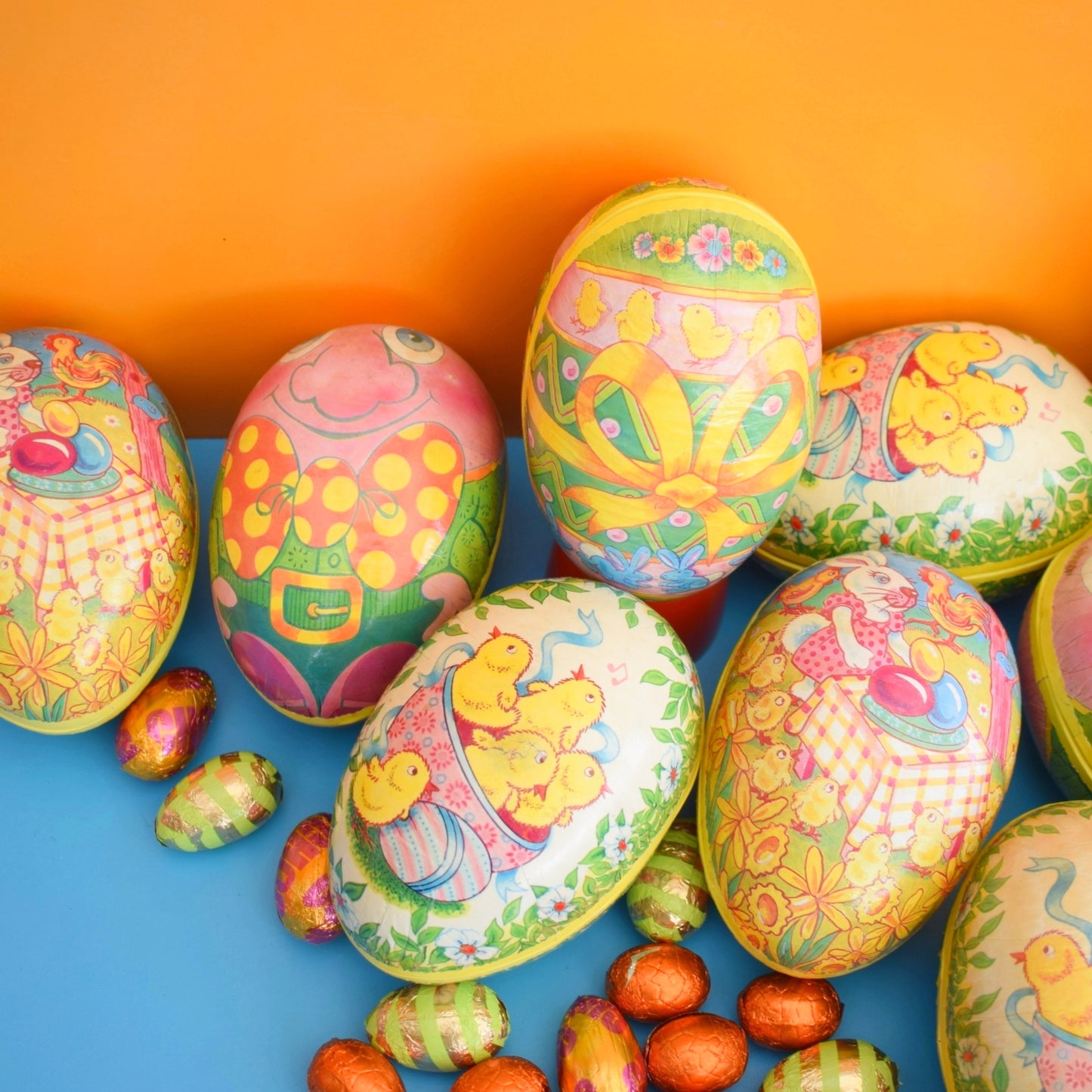 Vintage 1980s Cardboard Eggs - Fill With Chocolate Eggs - Easter by Vintage