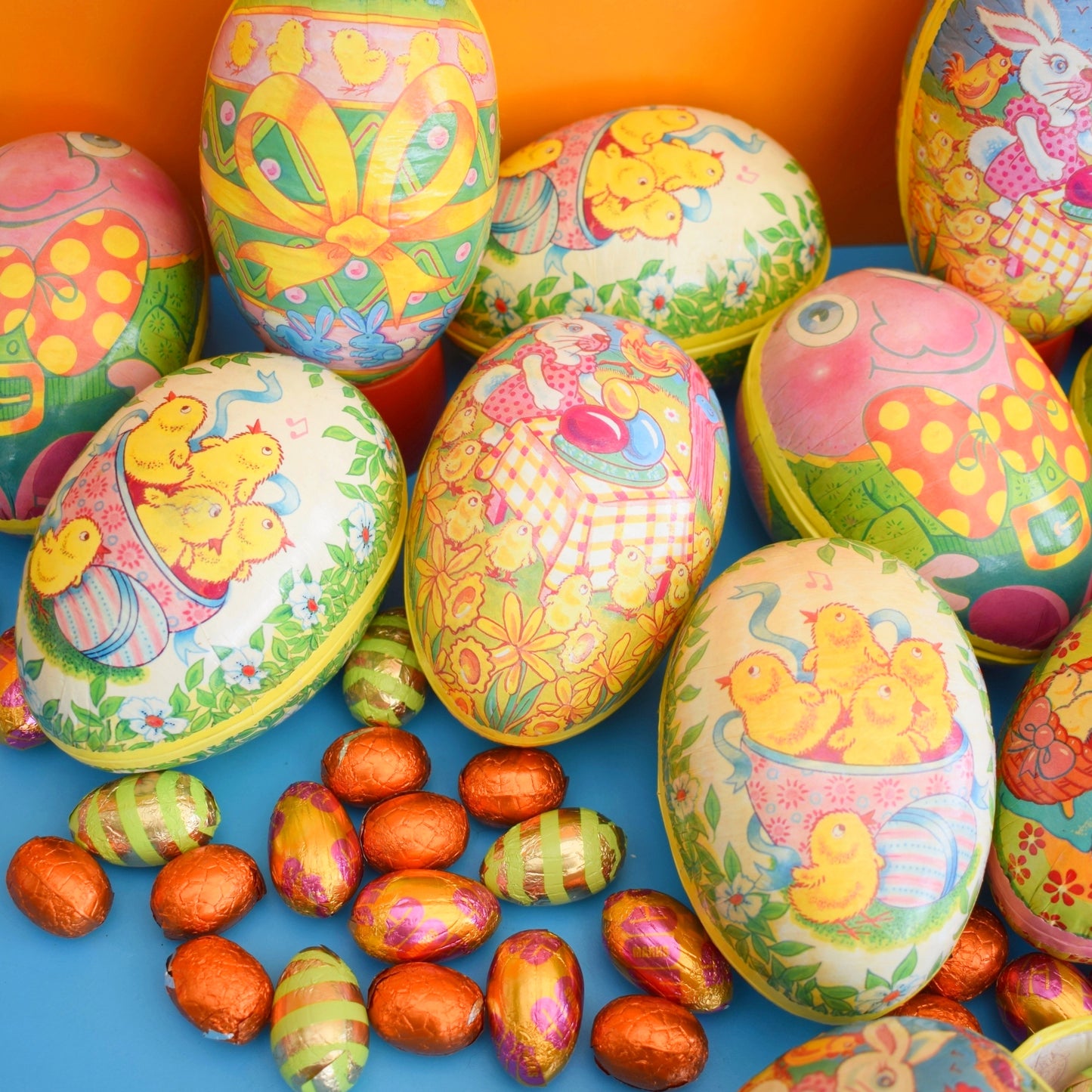 Vintage 1980s Cardboard Eggs - Fill With Chocolate Eggs - Easter by Vintage