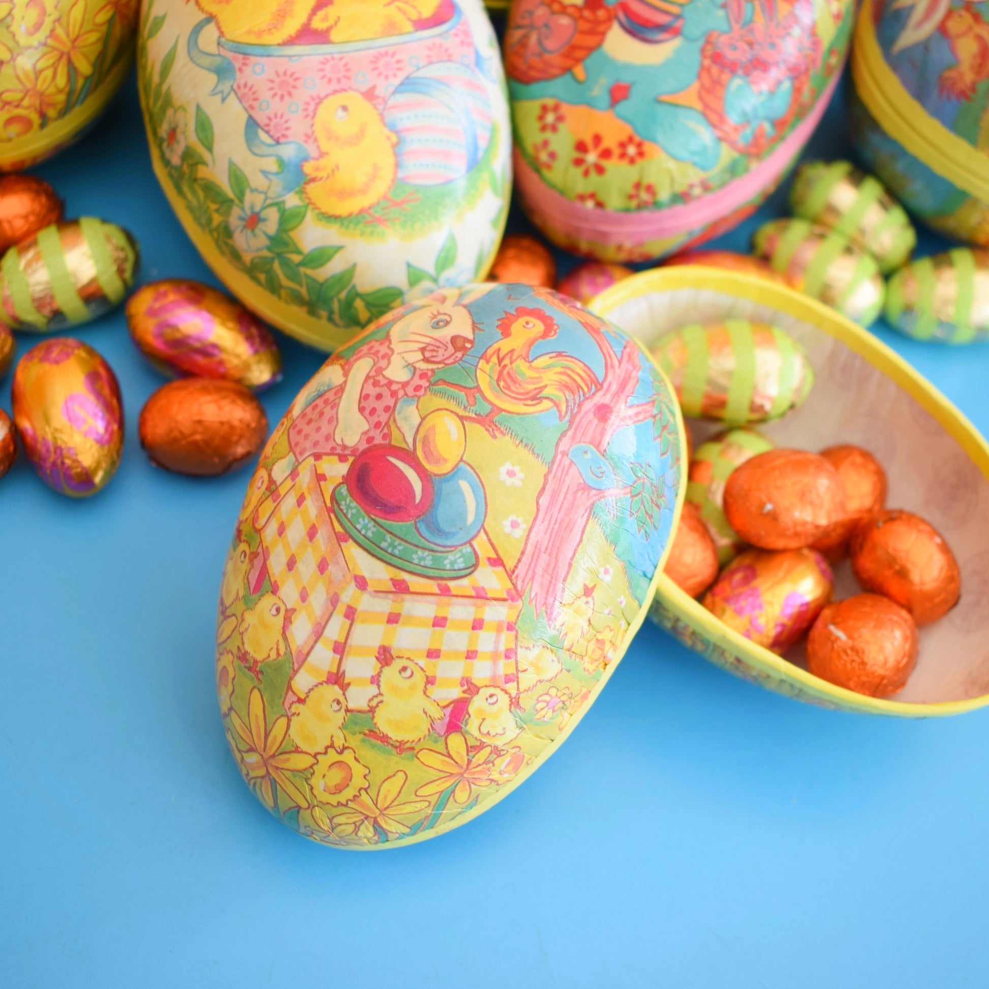 Vintage 1980s Cardboard Eggs - Fill With Chocolate Eggs - Easter by Vintage