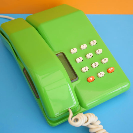 Vintage 1980s Viscount Home Phone - Fully Working - Kermit Green . by Pineapple Retro