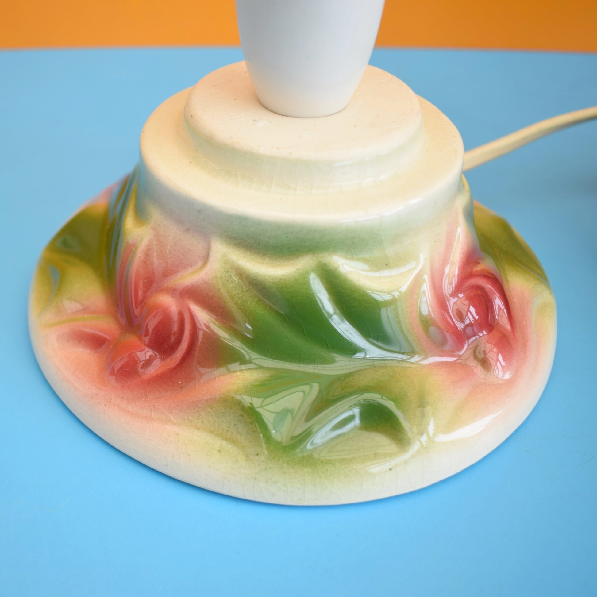 Vintage 1970s Ceramic Christmas Tree Lamp - Rainbow Bulbs - Green - Small by Pineapple Retro