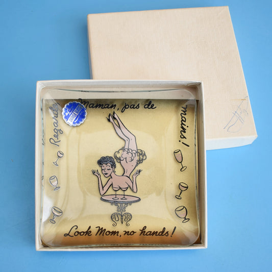 Vintage 1950s Danish Glass Dish - Lovely Lady