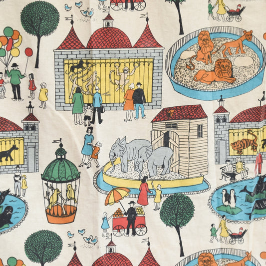Vintage 1950s Zoo Curtain - Gorgeous Design