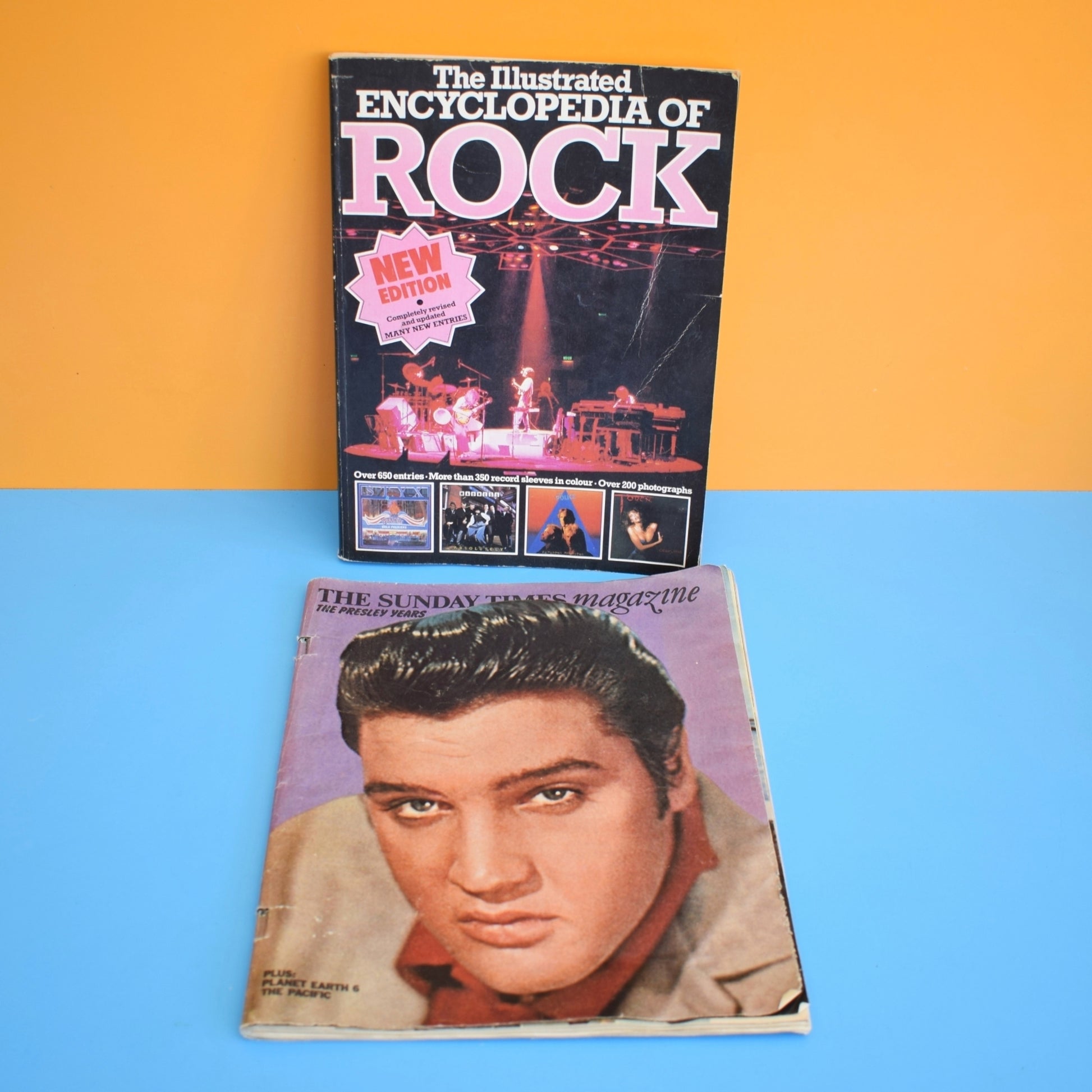Vintage 1980s Encyclopedia Rock / 1970s Elvis Times Magazine by Pineapple Retro