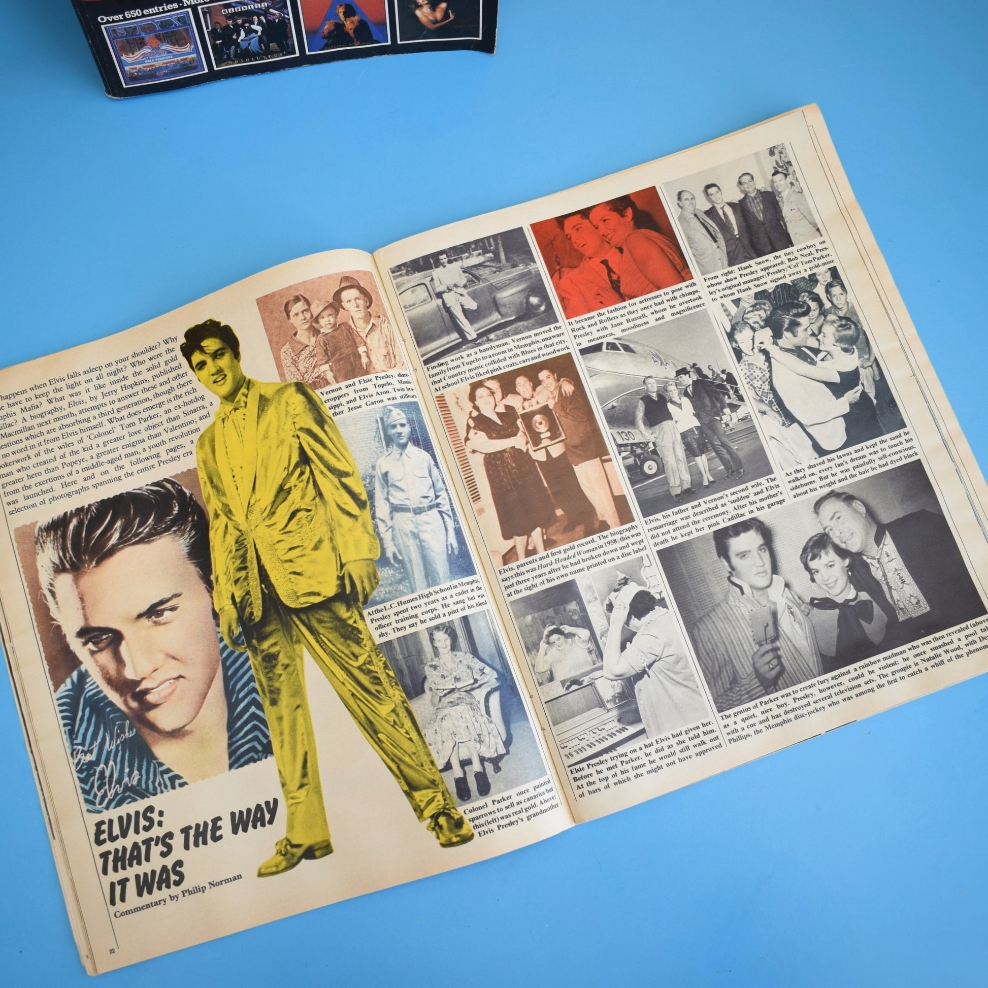 Vintage 1980s Encyclopedia Rock / 1970s Elvis Times Magazine by Pineapple Retro