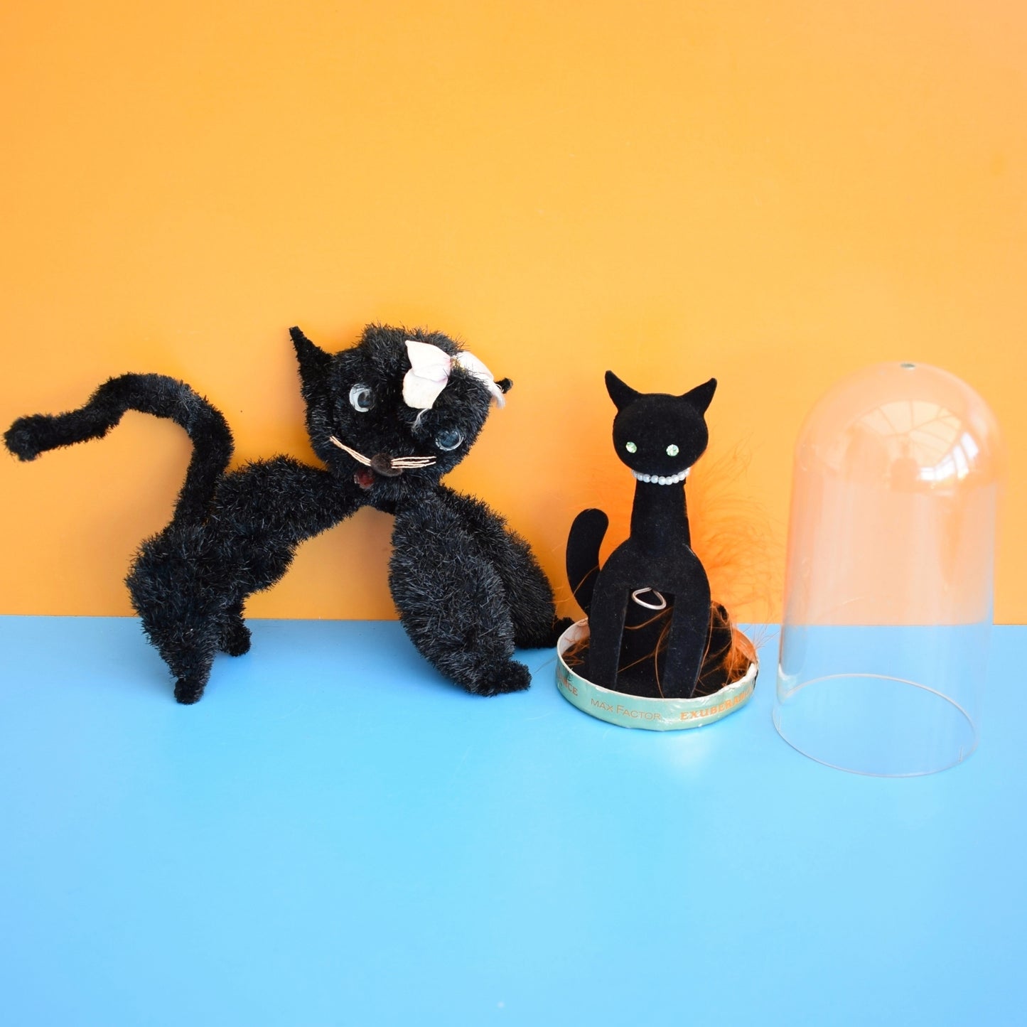 Vintage 1960s Max Factor Exuberance Black Cat / Chenille Black Cat by Pineapple Retro