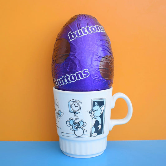 Vintage 1980s Kids Ceramic Mug With Easter Egg - Great Gift - Tom & Jerry by Vintage