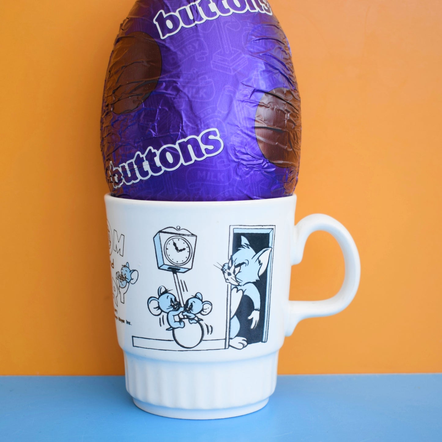 Vintage 1980s Kids Ceramic Mug With Easter Egg - Great Gift - Tom & Jerry by Vintage