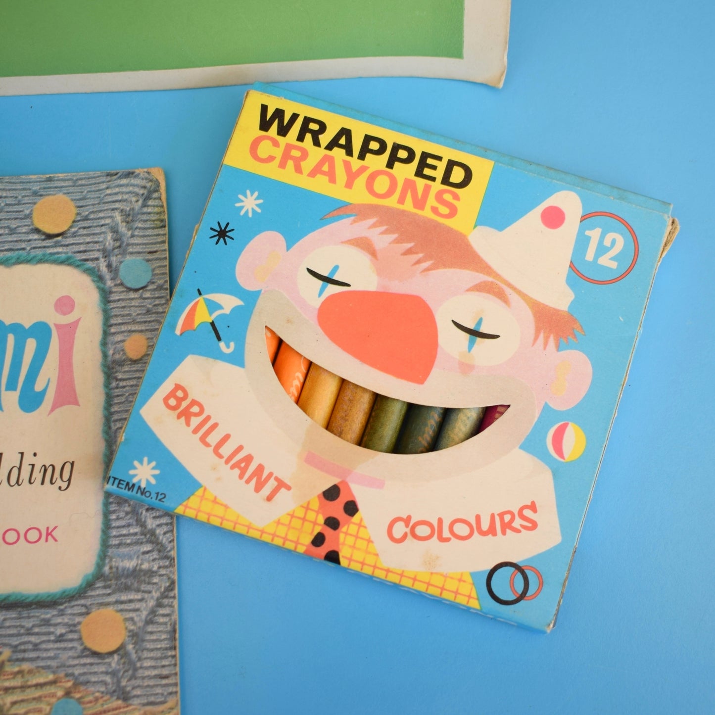 Vintage 1960s Arty Bits- Scrap Books/ Crayons / Origami Paper Folding