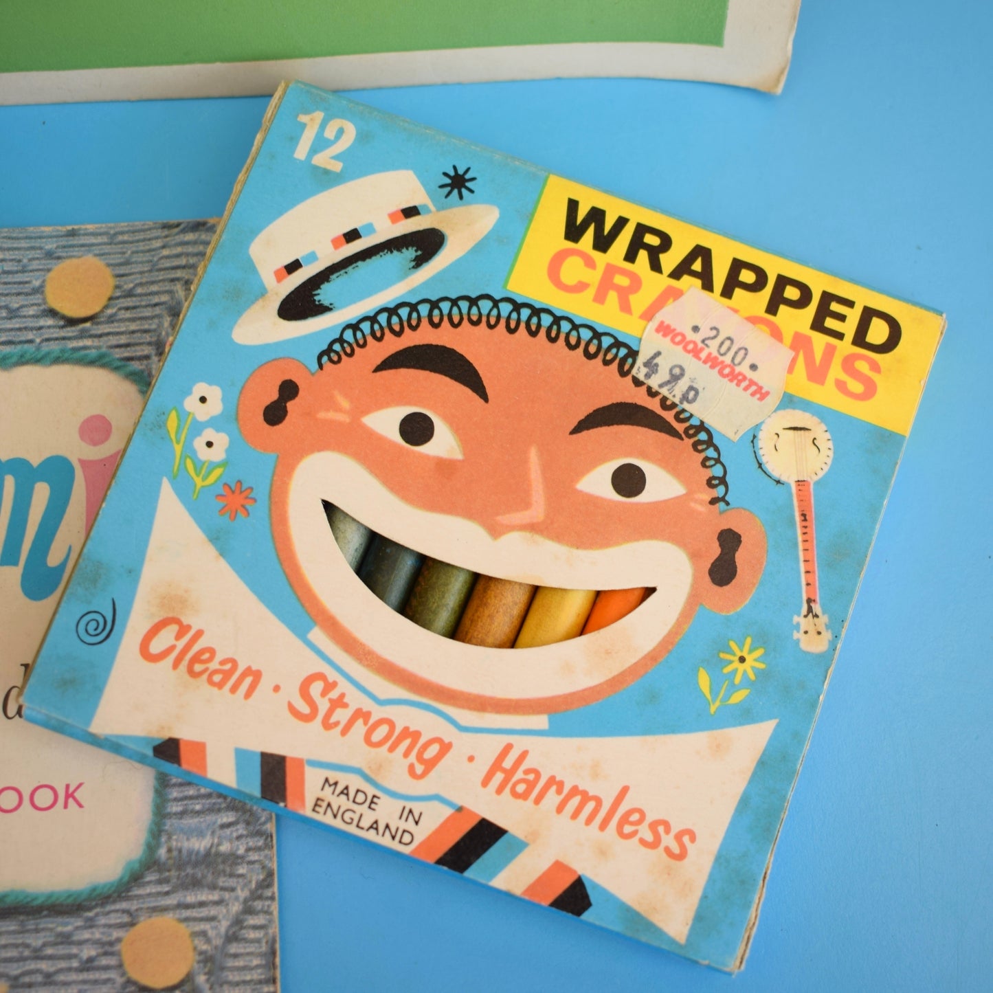 Vintage 1960s Arty Bits- Scrap Books/ Crayons / Origami Paper Folding