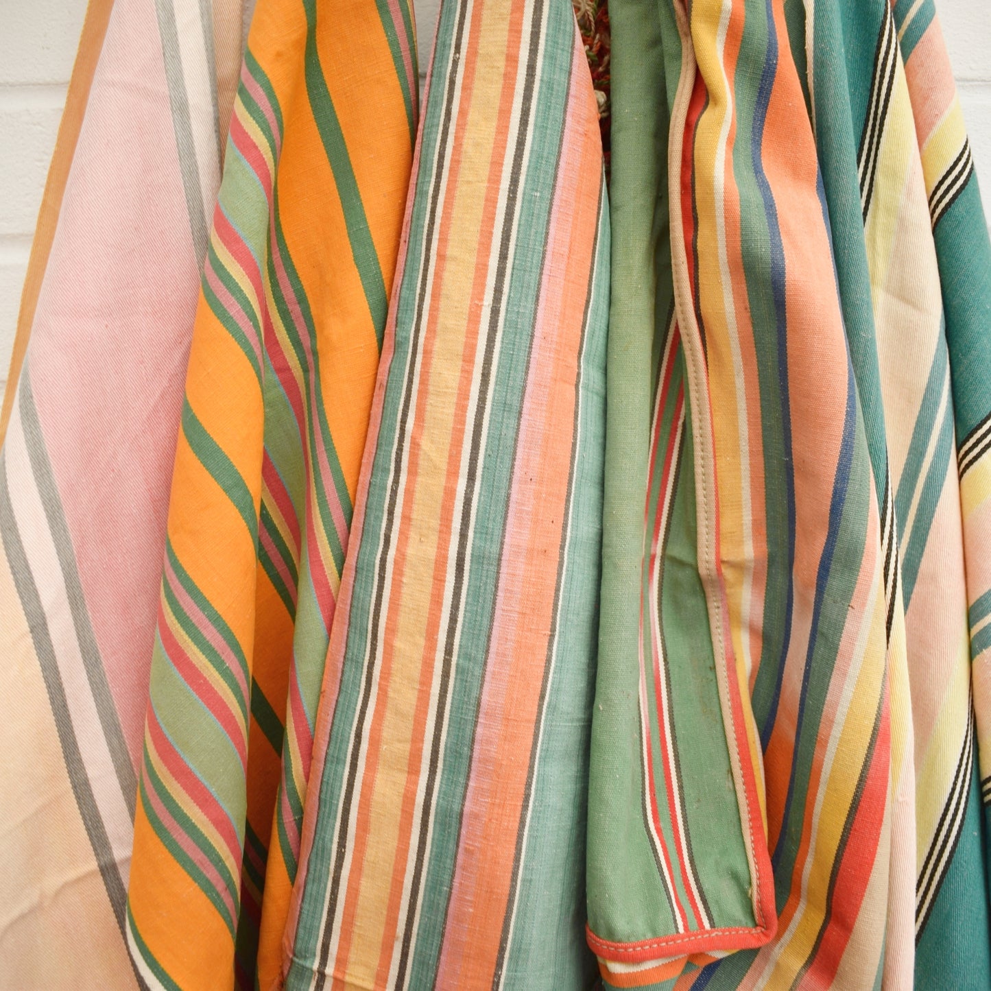 Vintage 1950s Deckchair Canvas / Beach Curtains / Craft - Stripes by Vintage