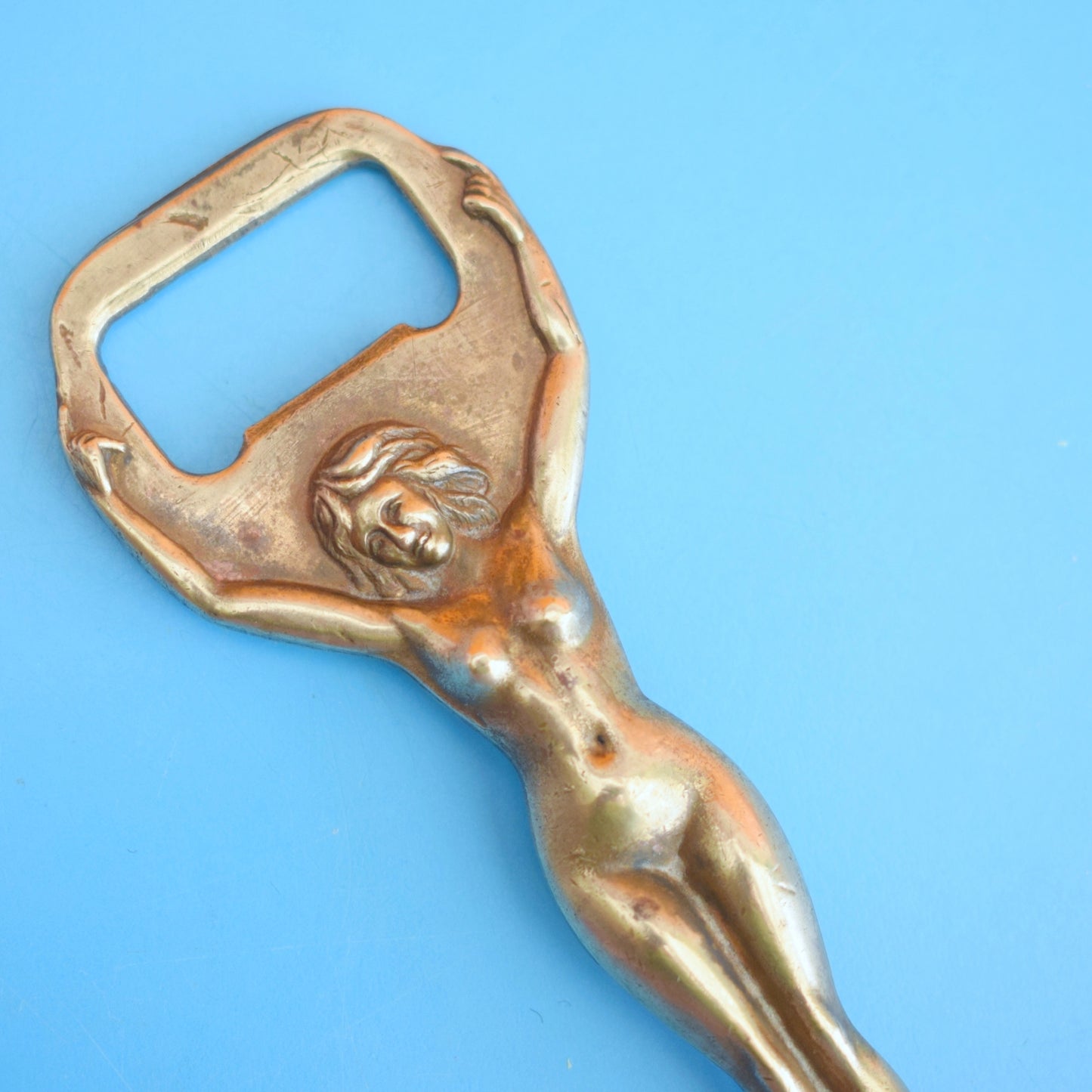 Vintage 1960s Brass Bottle Opener- Risqué / Kitsch Lady - Peerage England