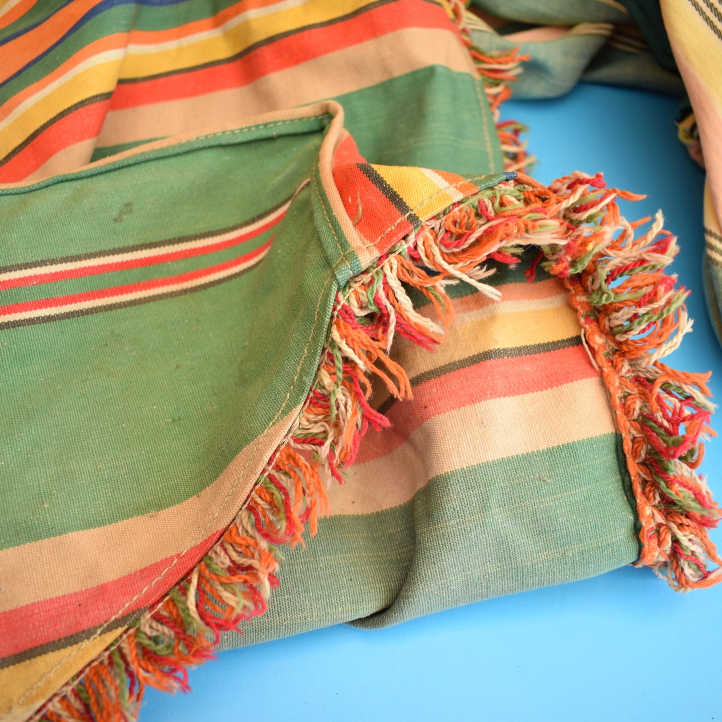 Vintage 1950s Deckchair Canvas / Beach Curtains / Craft - Stripes by Vintage