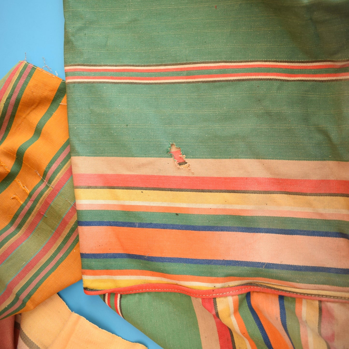 Vintage 1950s Deckchair Canvas / Beach Curtains / Craft - Stripes by Vintage