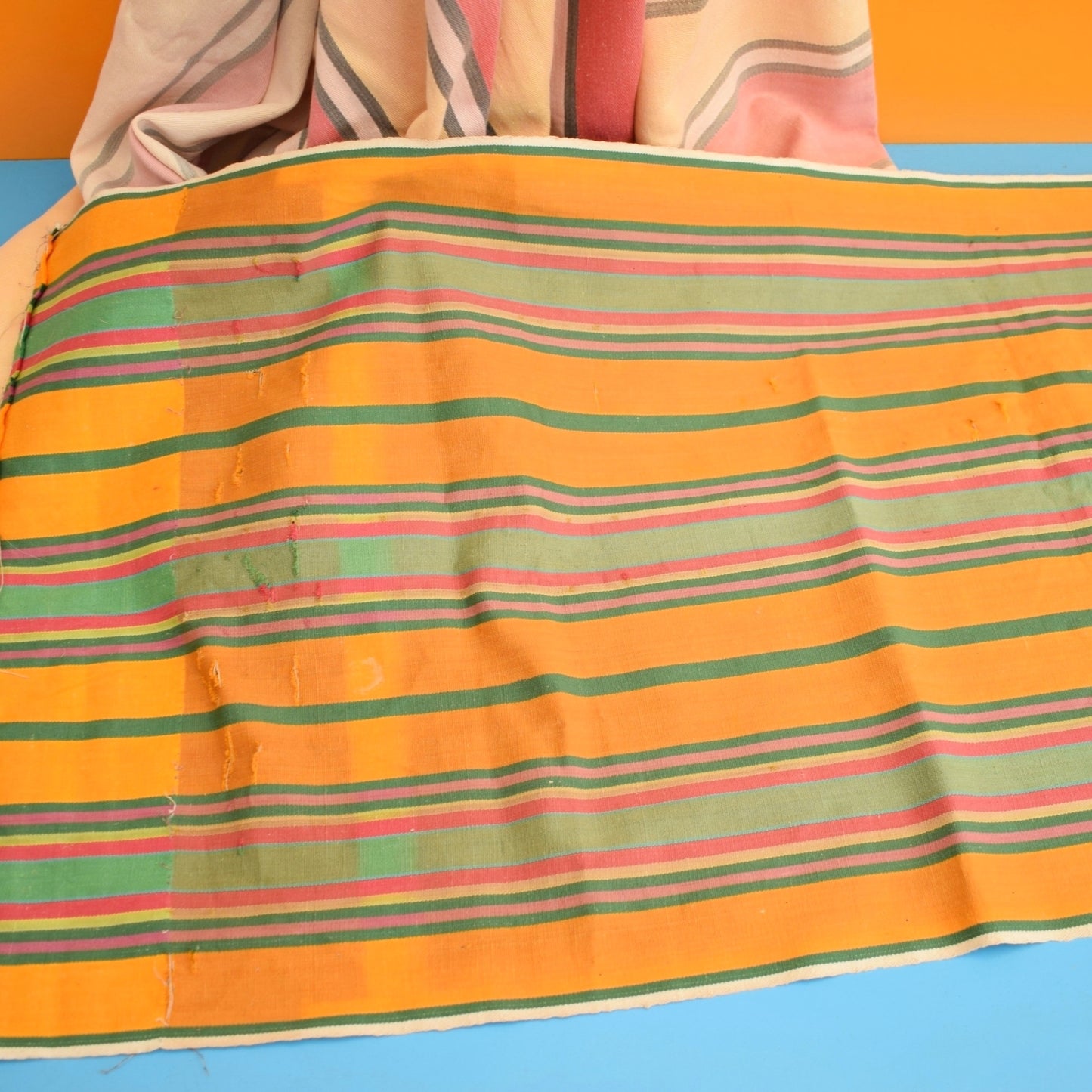 Vintage 1950s Deckchair Canvas / Beach Curtains / Craft - Stripes by Vintage