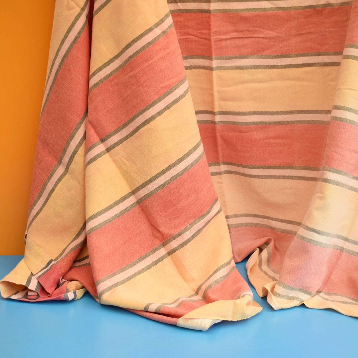Vintage 1950s Deckchair Canvas / Beach Curtains / Craft - Stripes by Vintage