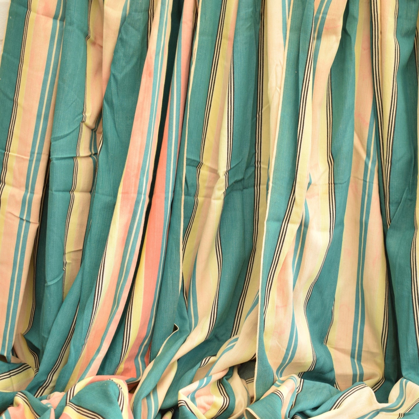 Vintage 1950s Deckchair Canvas / Beach Curtains / Craft - Stripes by Vintage